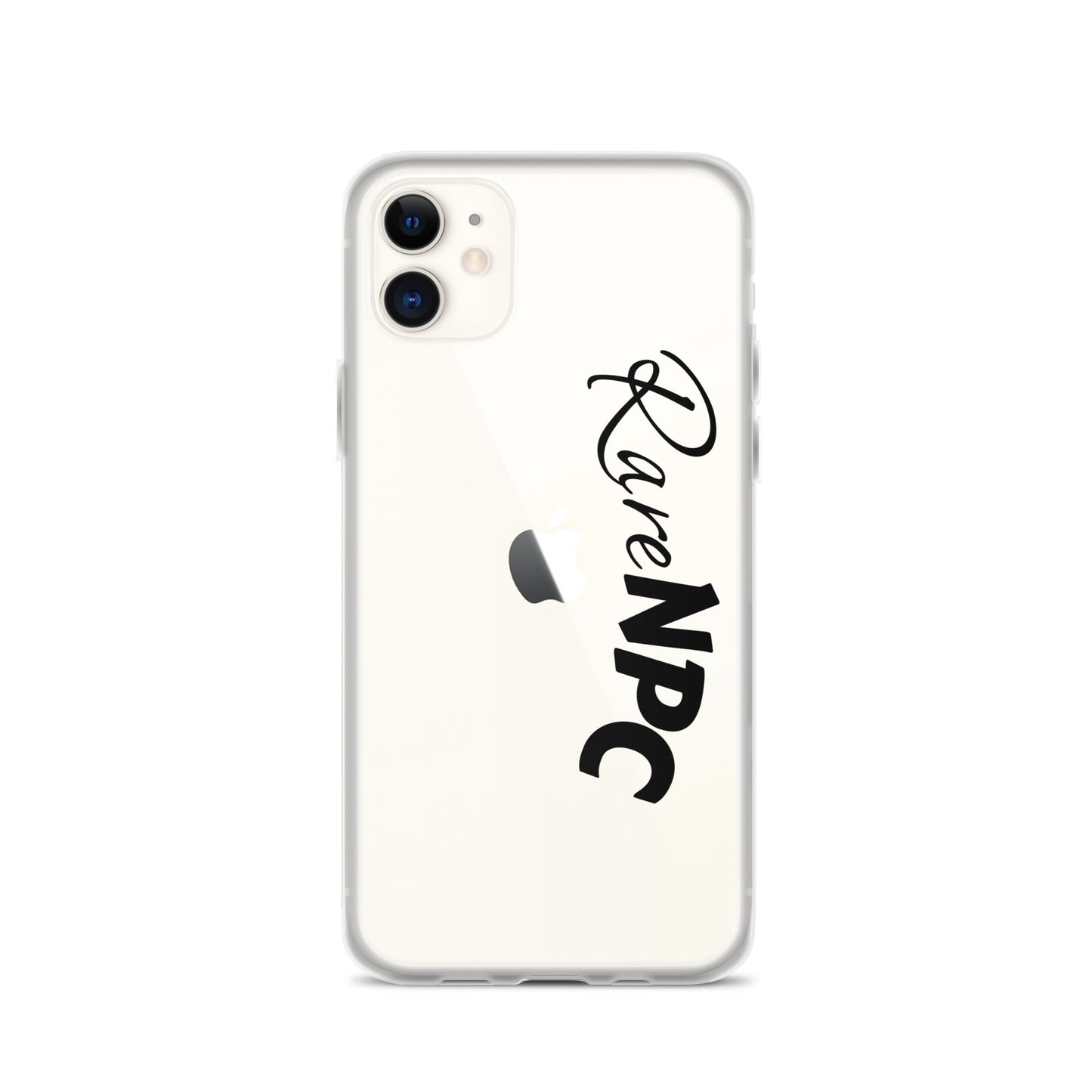 RareNPC iPhone Case - Clear - Black Text