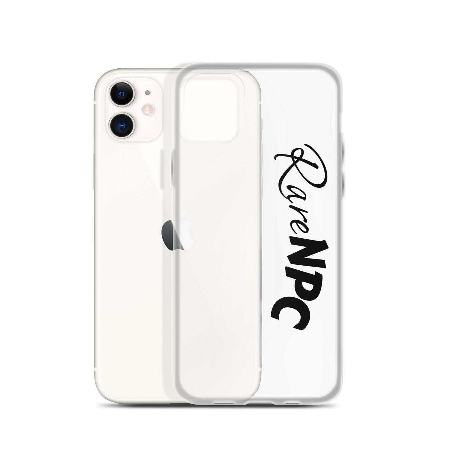 RareNPC iPhone Case - Clear - Black Text