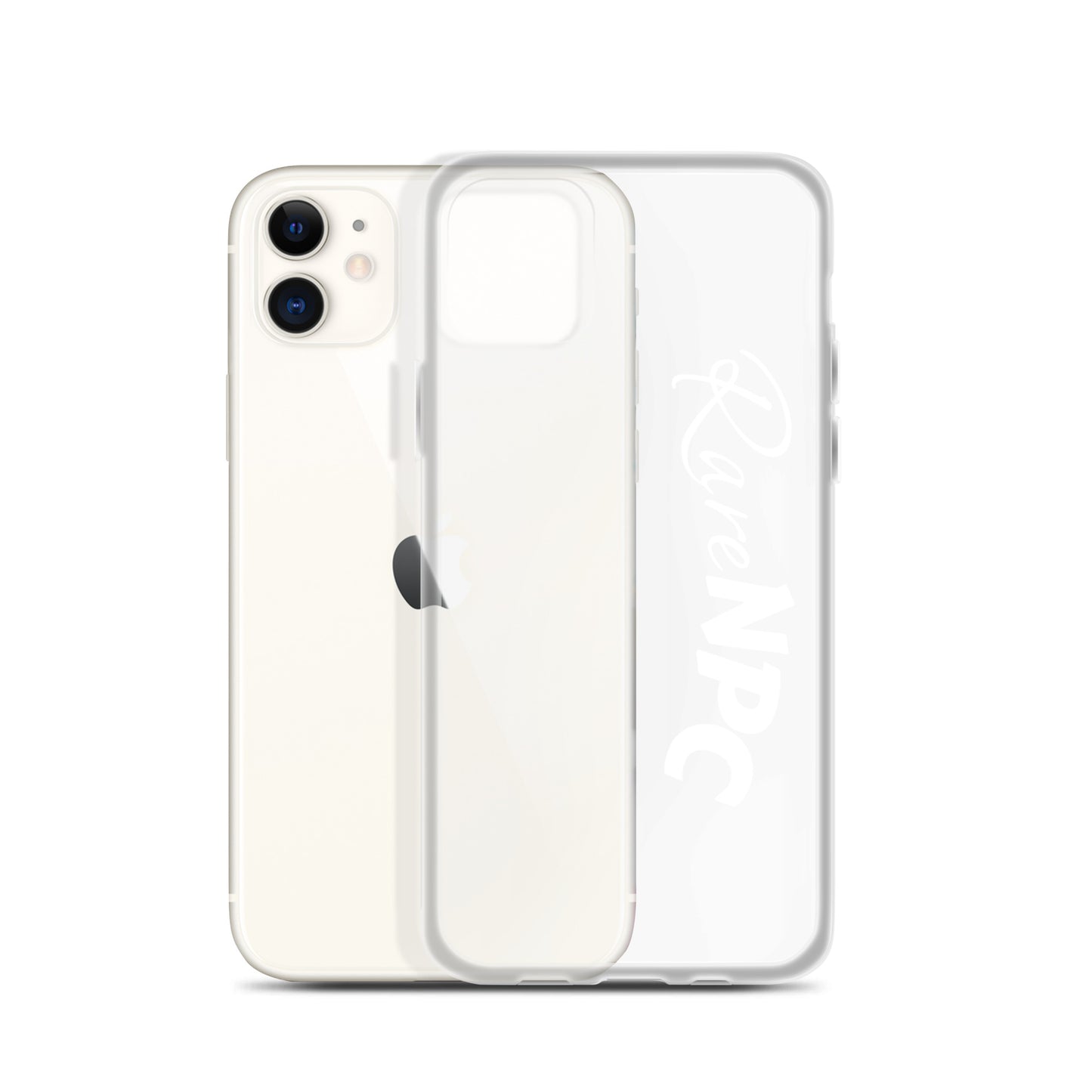 RareNPC iPhone Case - Clear - White Text