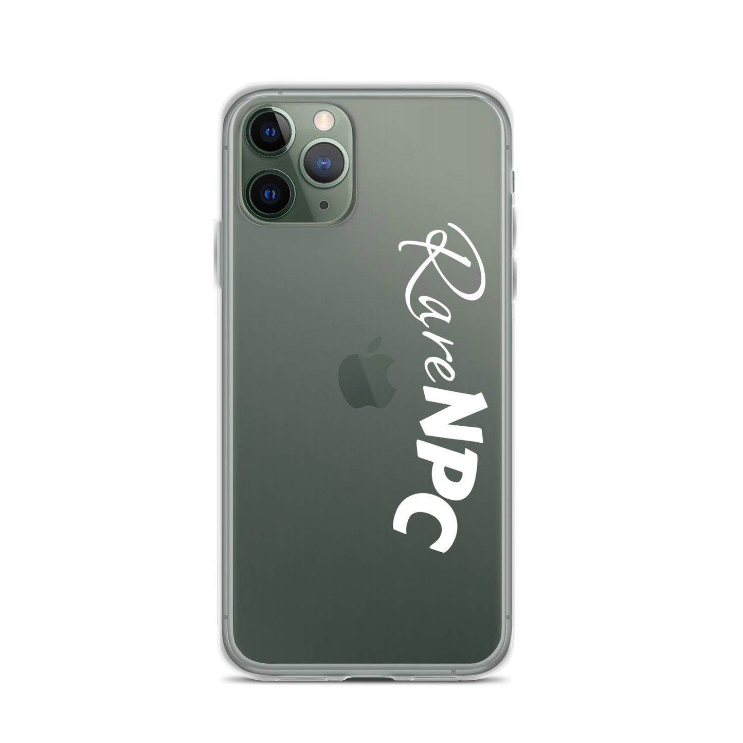 RareNPC iPhone Case - Clear - White Text