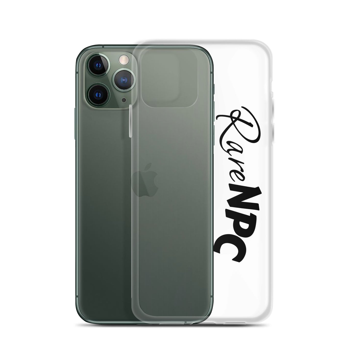 RareNPC iPhone Case - Clear - Black Text