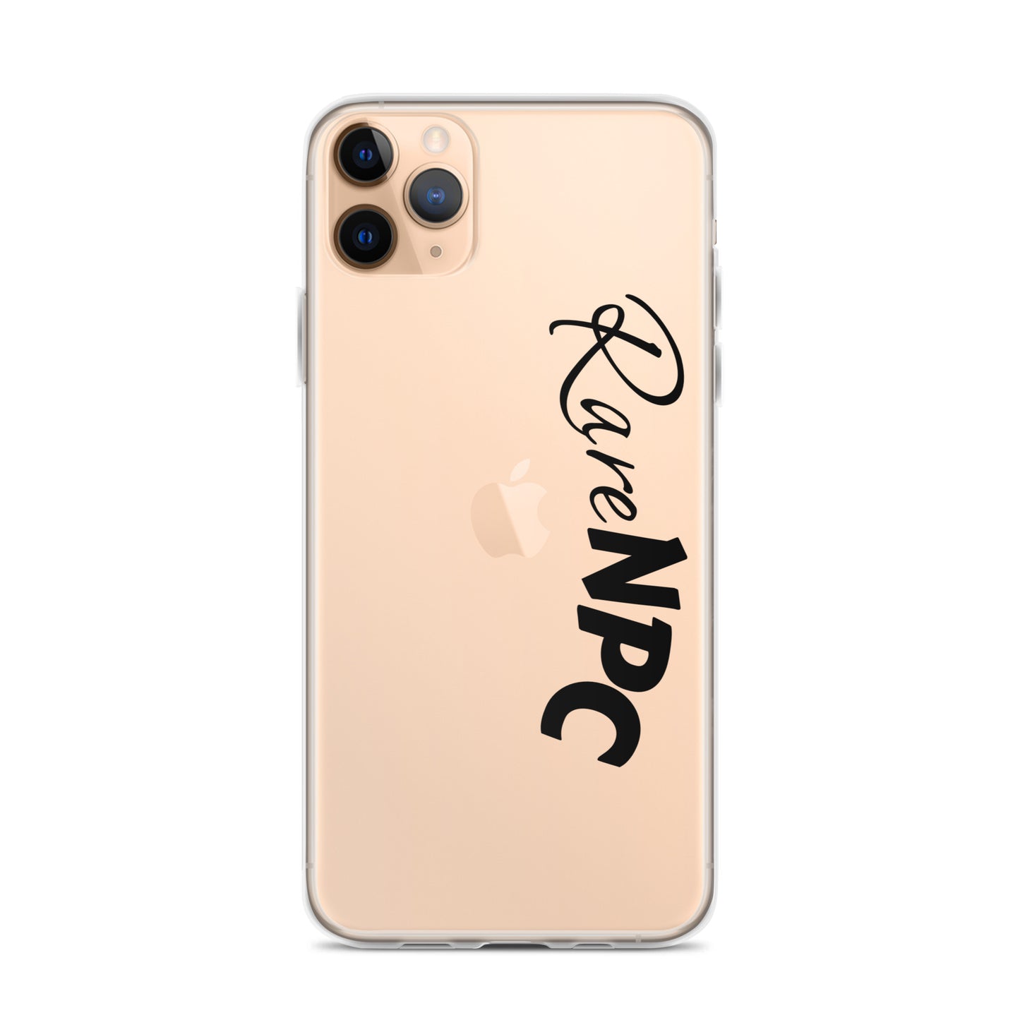 RareNPC iPhone Case - Clear - Black Text