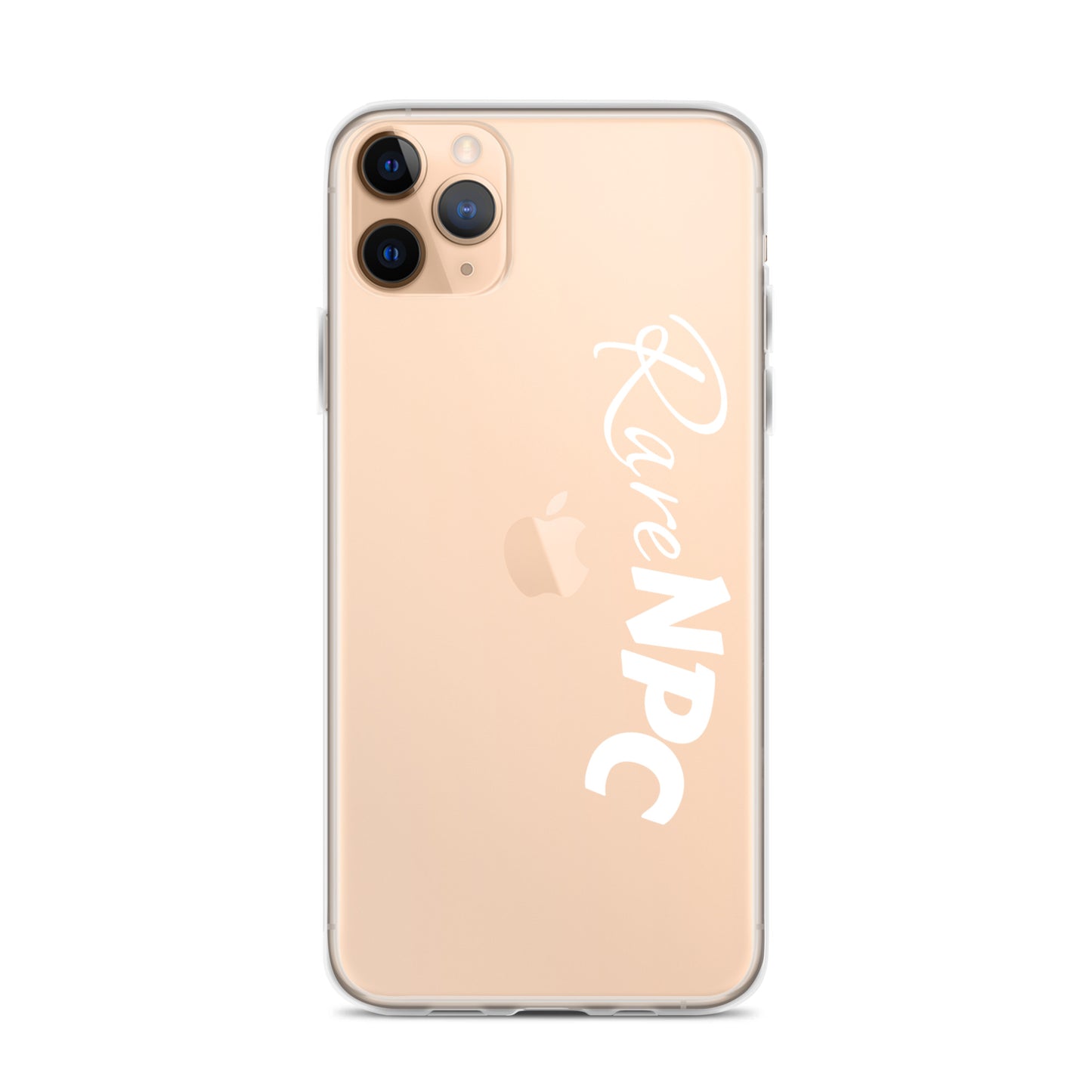 RareNPC iPhone Case - Clear - White Text