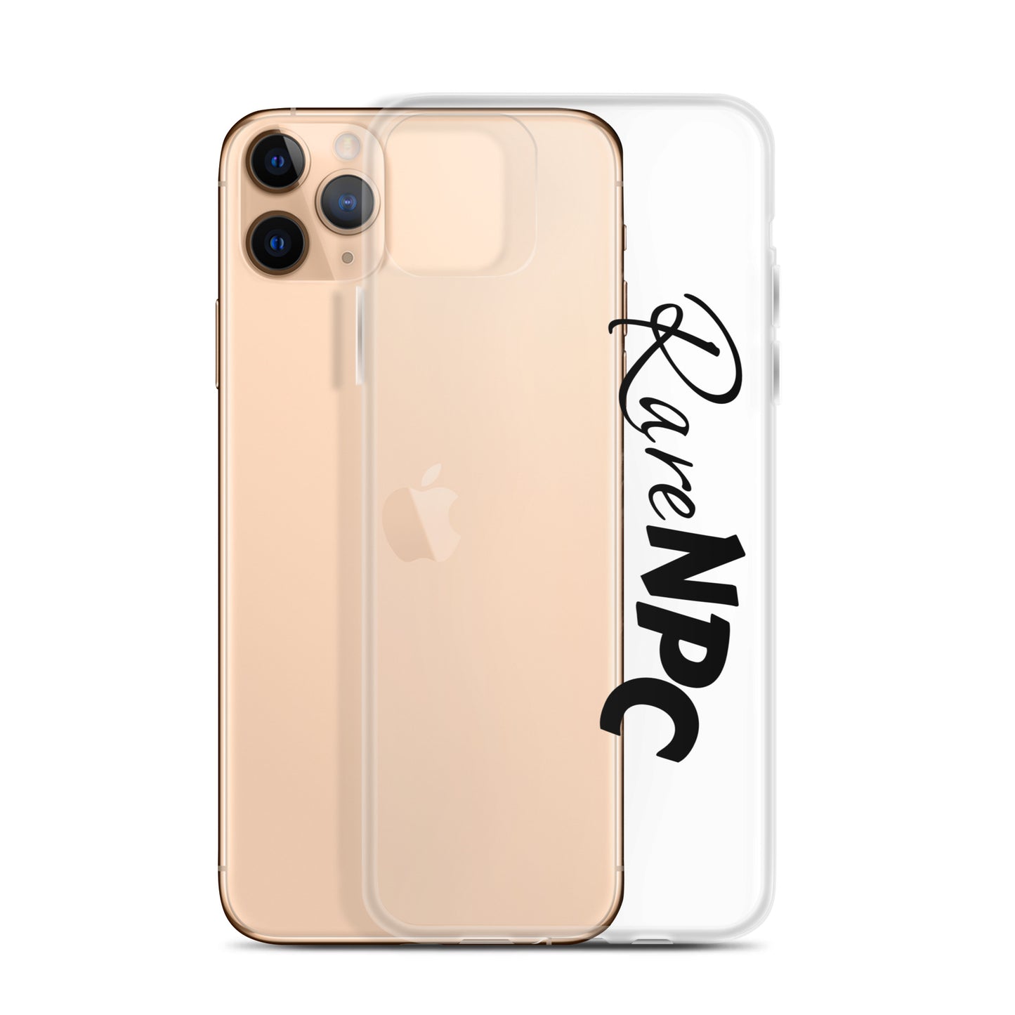 RareNPC iPhone Case - Clear - Black Text