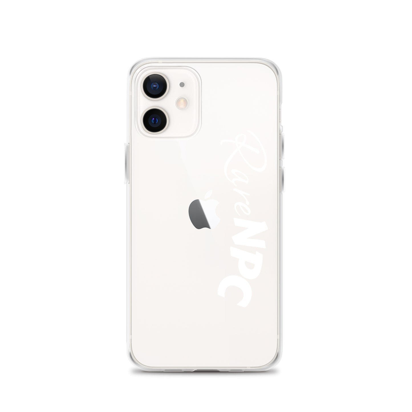 RareNPC iPhone Case - Clear - White Text