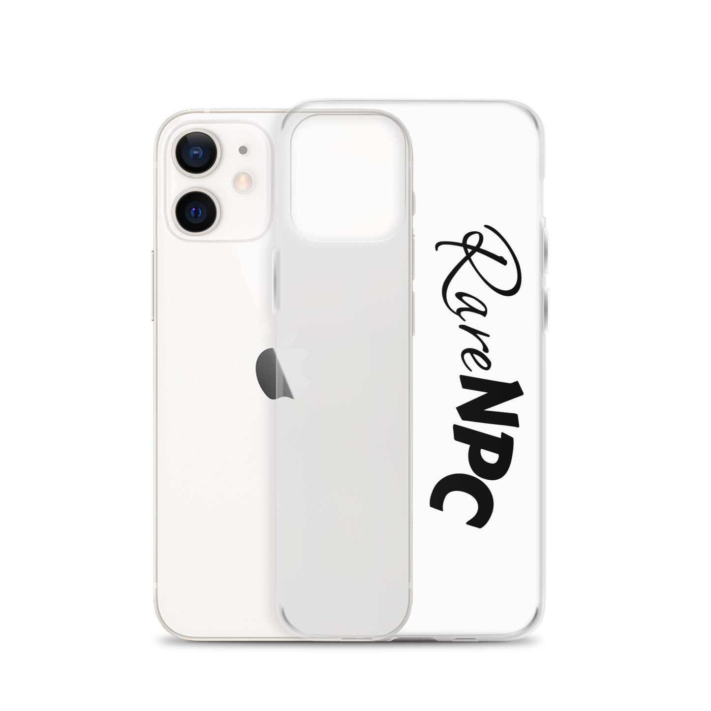 RareNPC iPhone Case - Clear - Black Text