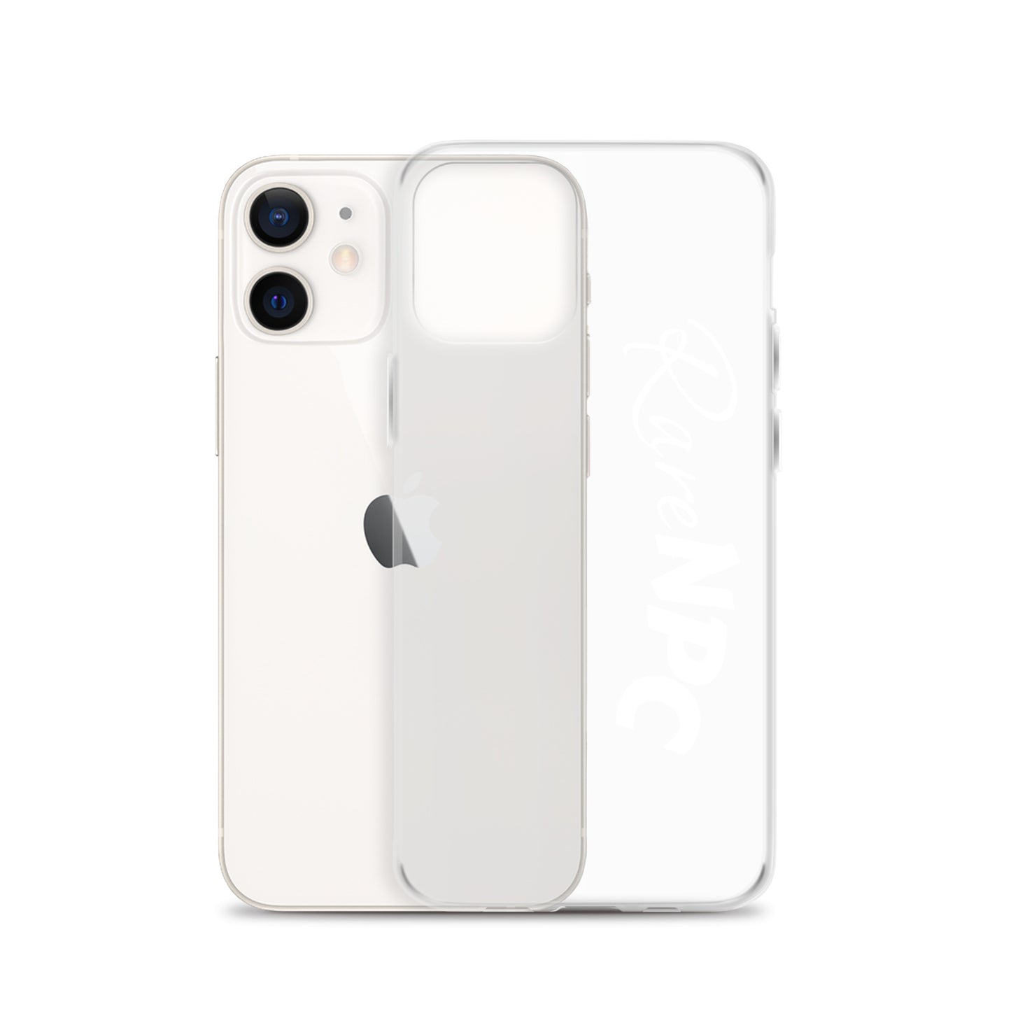 RareNPC iPhone Case - Clear - White Text