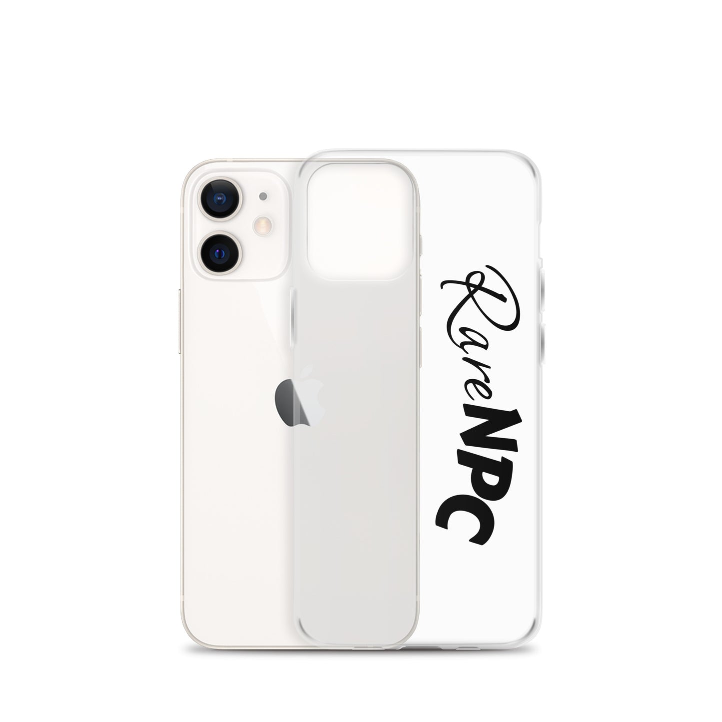 RareNPC iPhone Case - Clear - Black Text