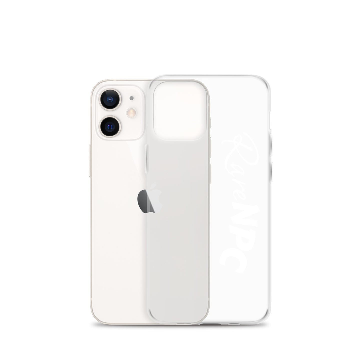 RareNPC iPhone Case - Clear - White Text