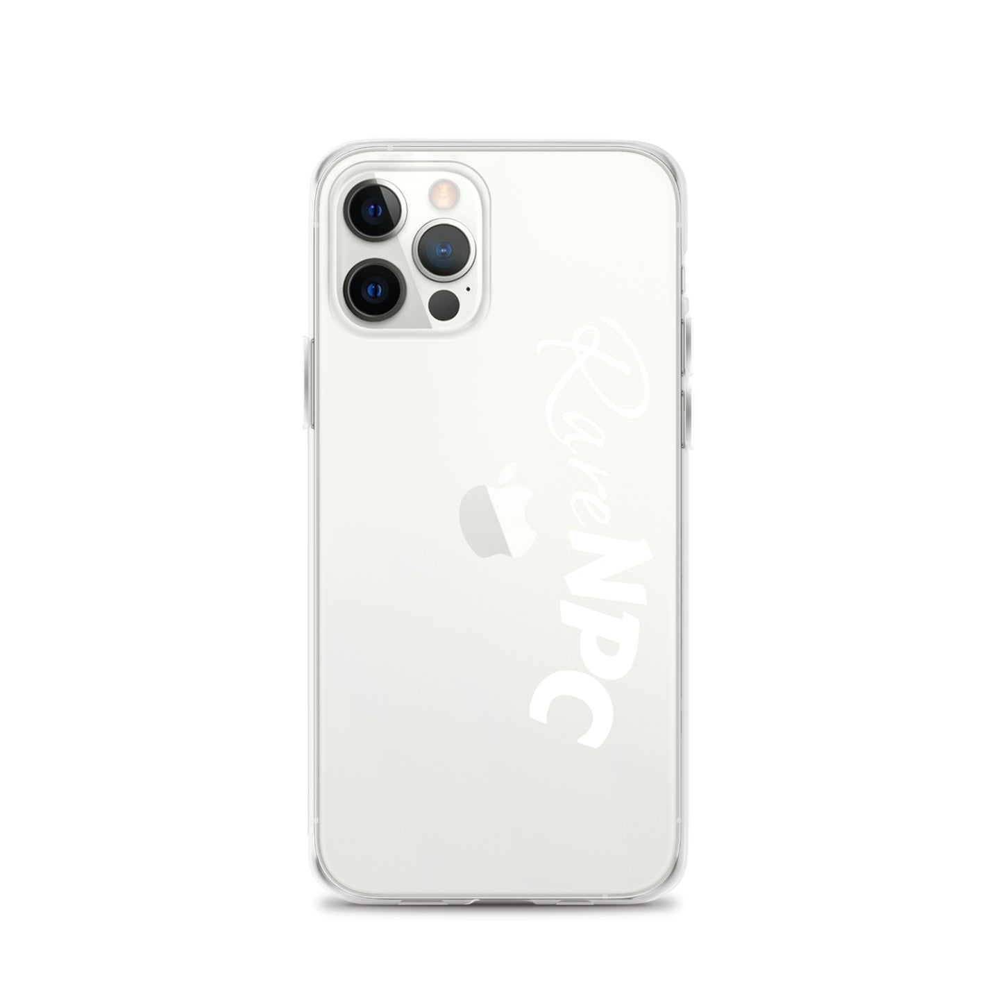 RareNPC iPhone Case - Clear - White Text