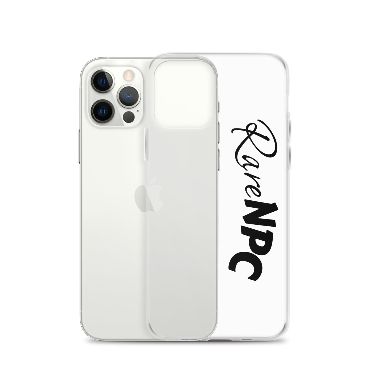 RareNPC iPhone Case - Clear - Black Text