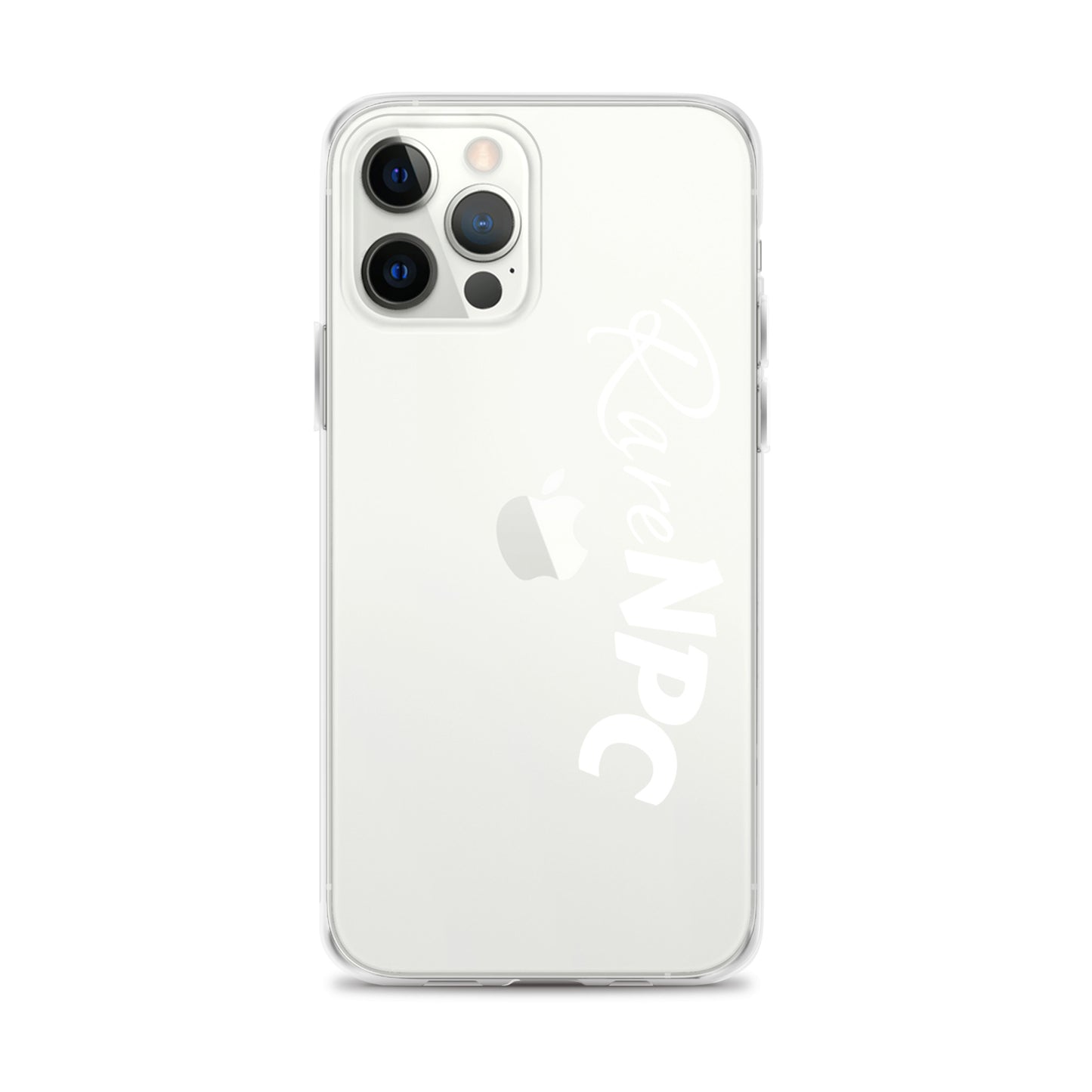 RareNPC iPhone Case - Clear - White Text