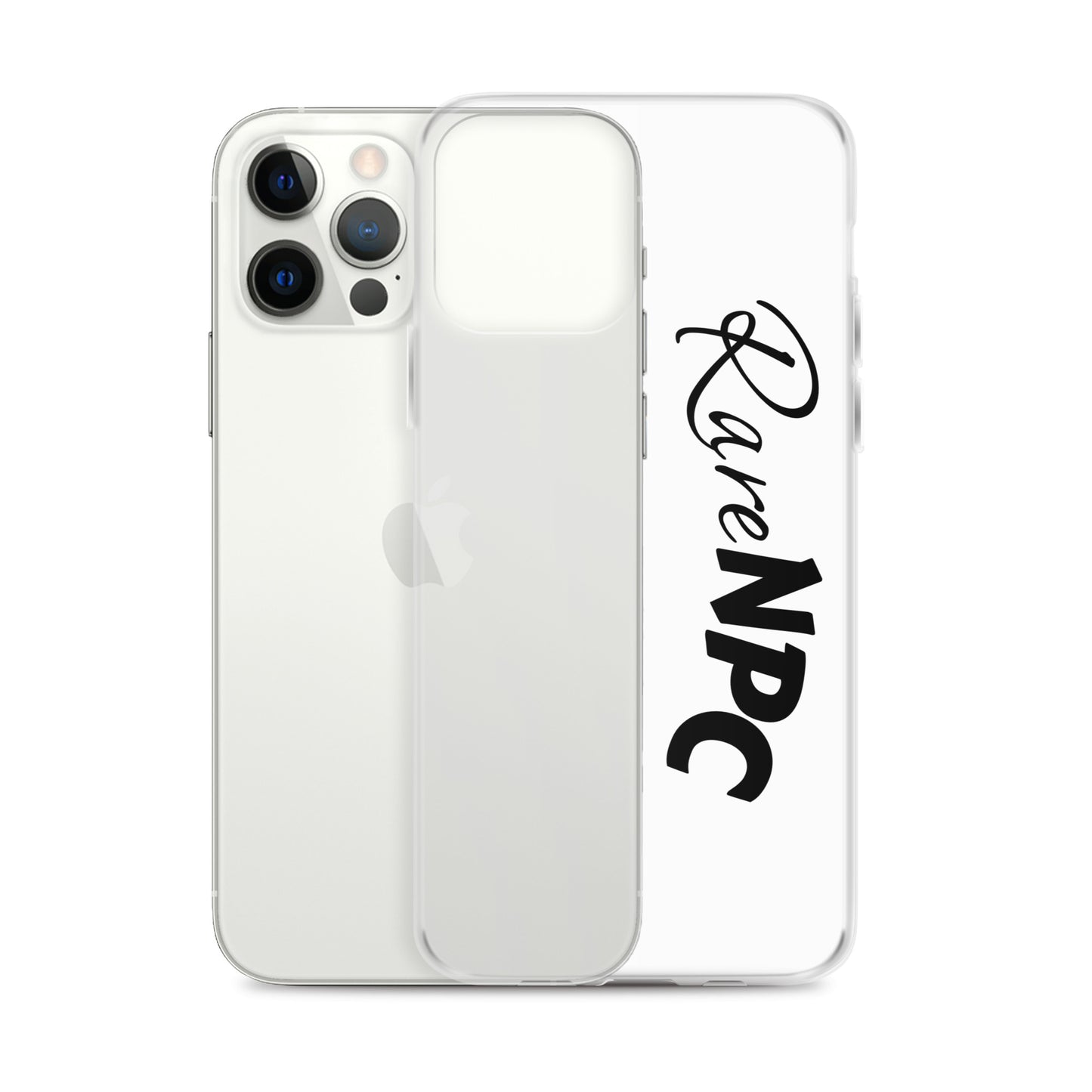 RareNPC iPhone Case - Clear - Black Text