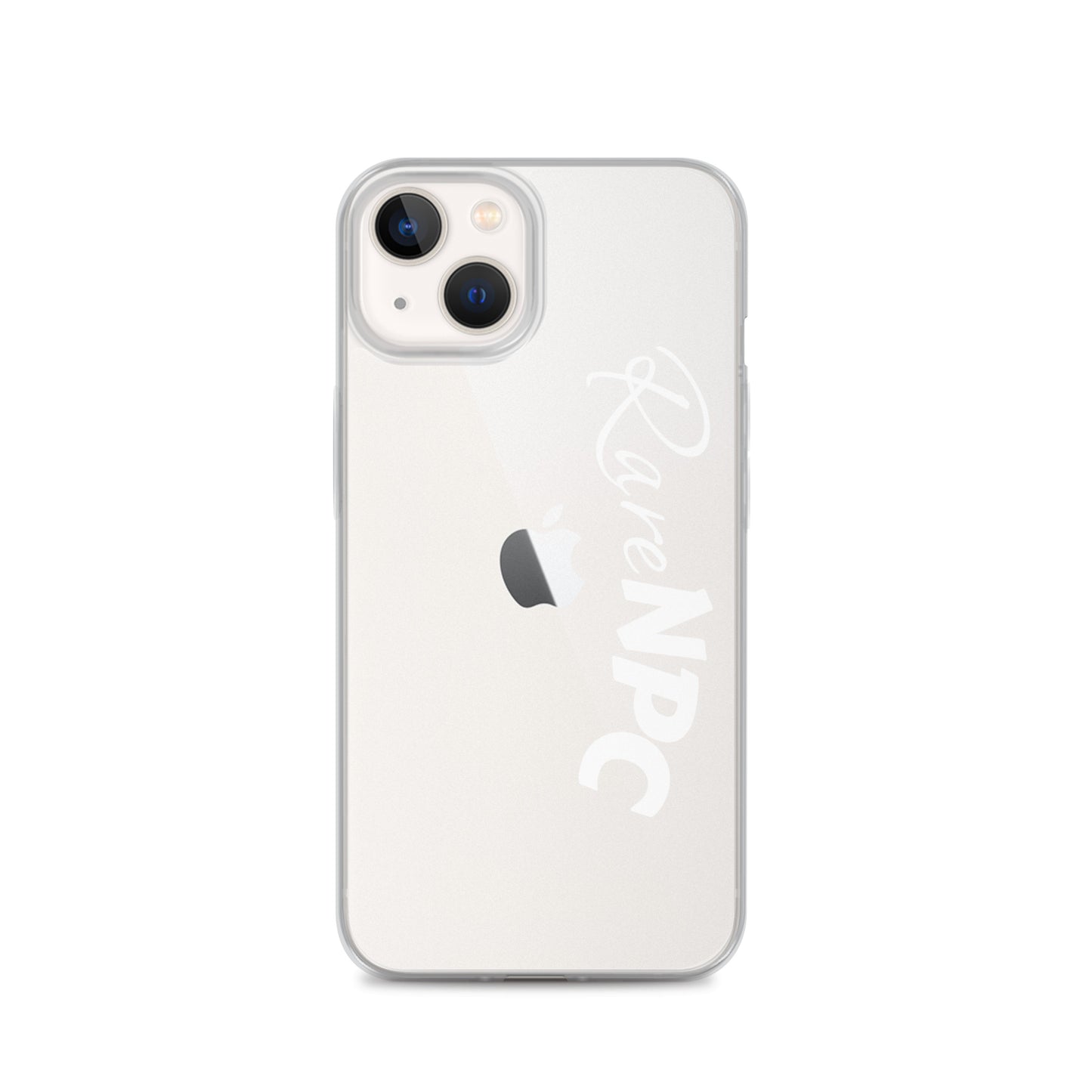 RareNPC iPhone Case - Clear - White Text