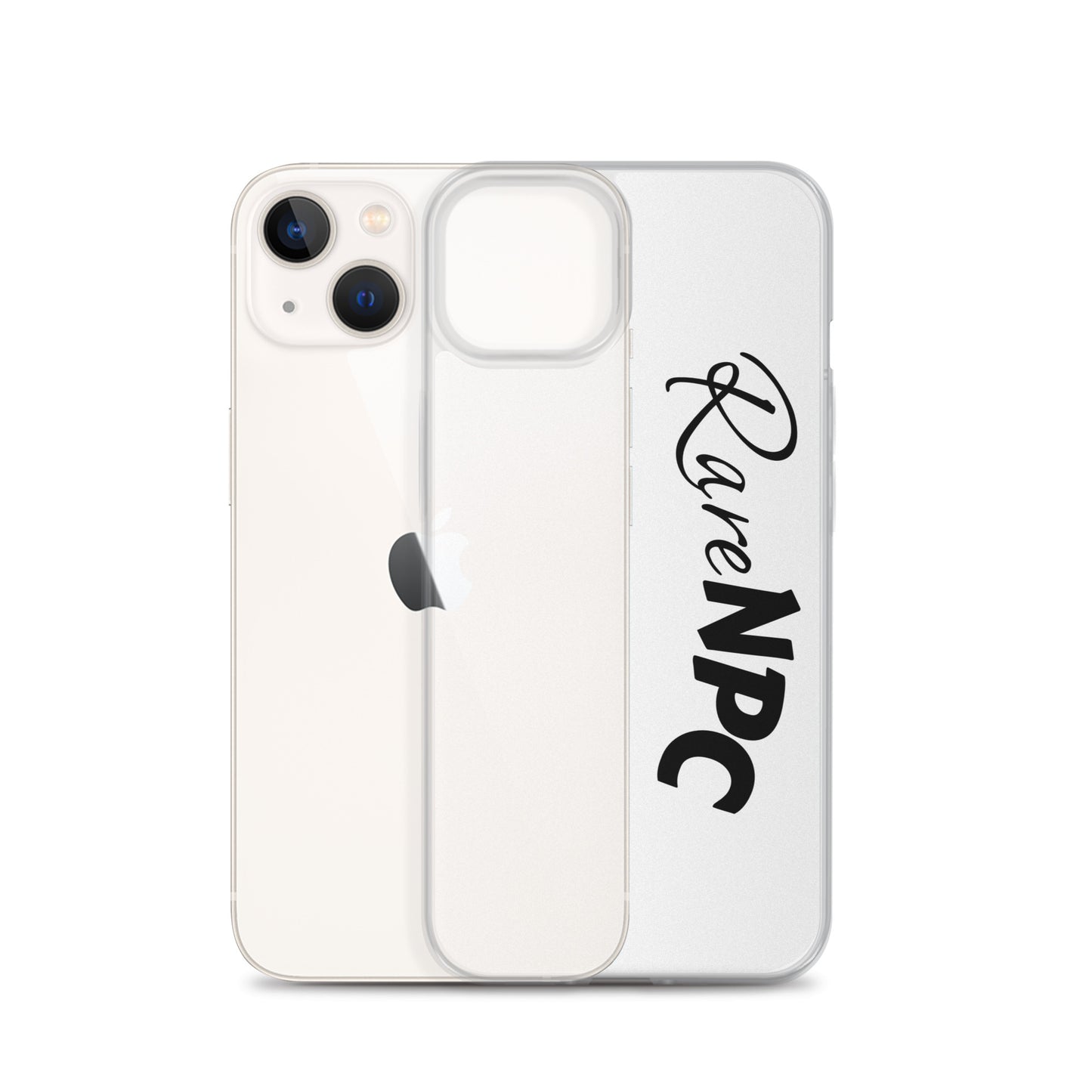 RareNPC iPhone Case - Clear - Black Text