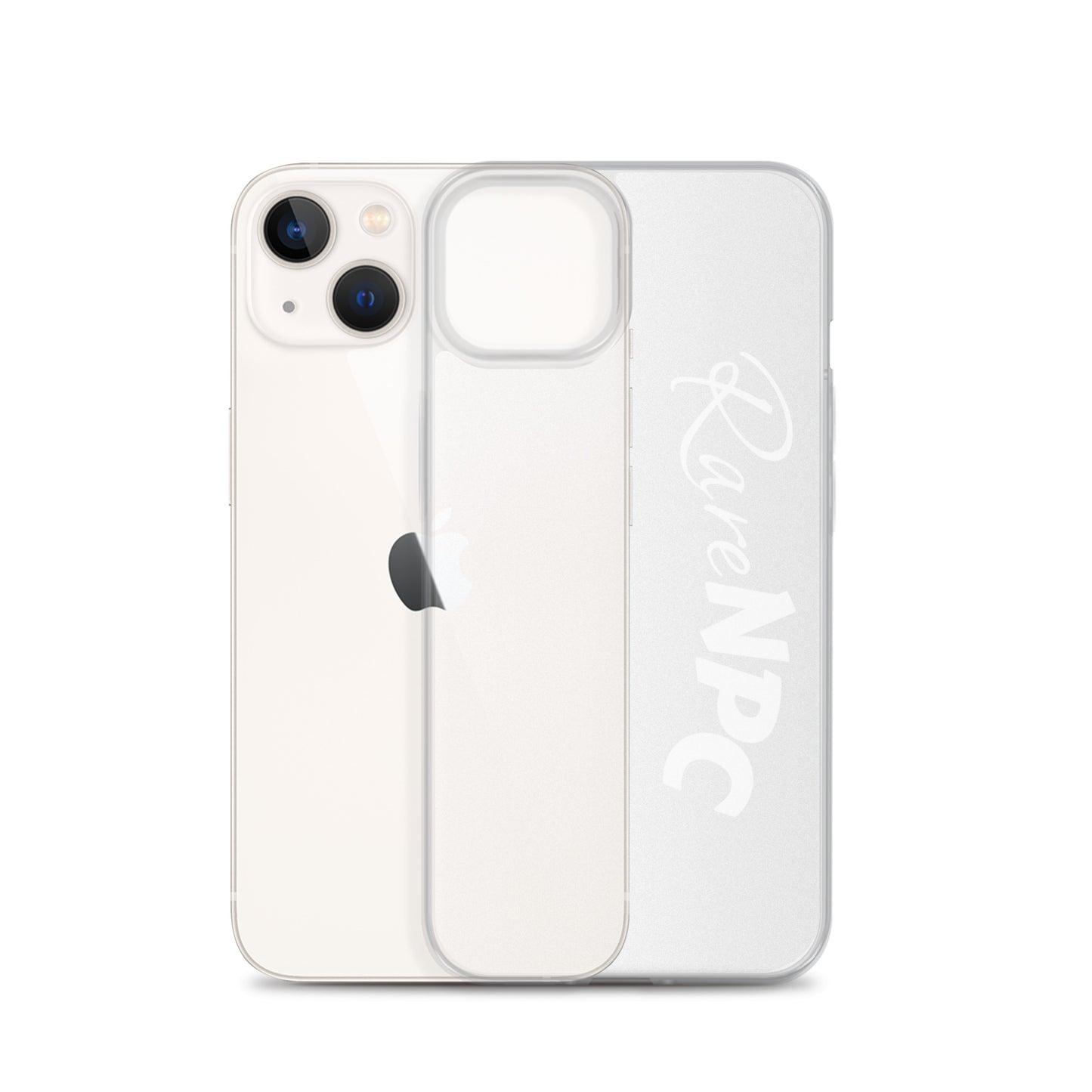 RareNPC iPhone Case - Clear - White Text