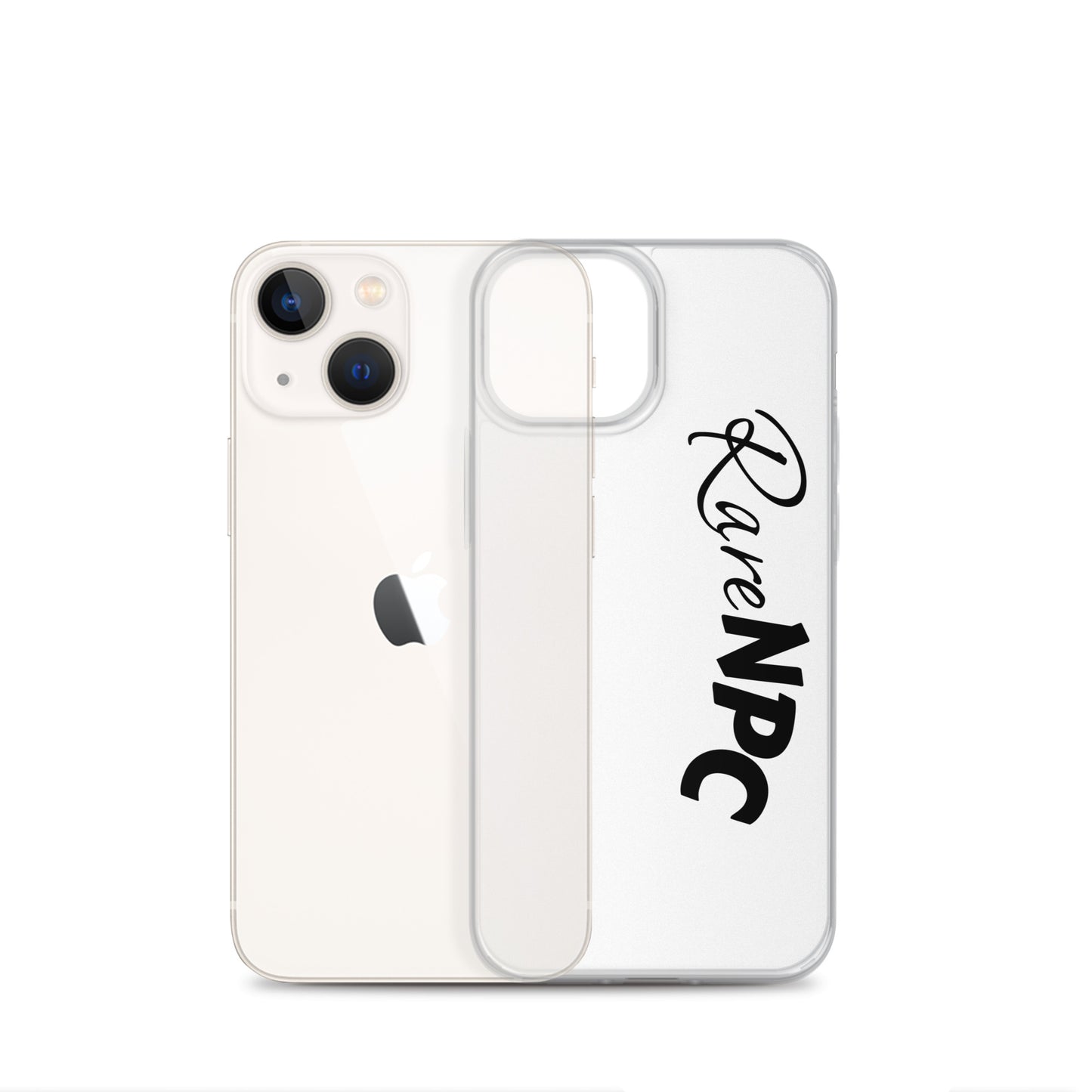 RareNPC iPhone Case - Clear - Black Text