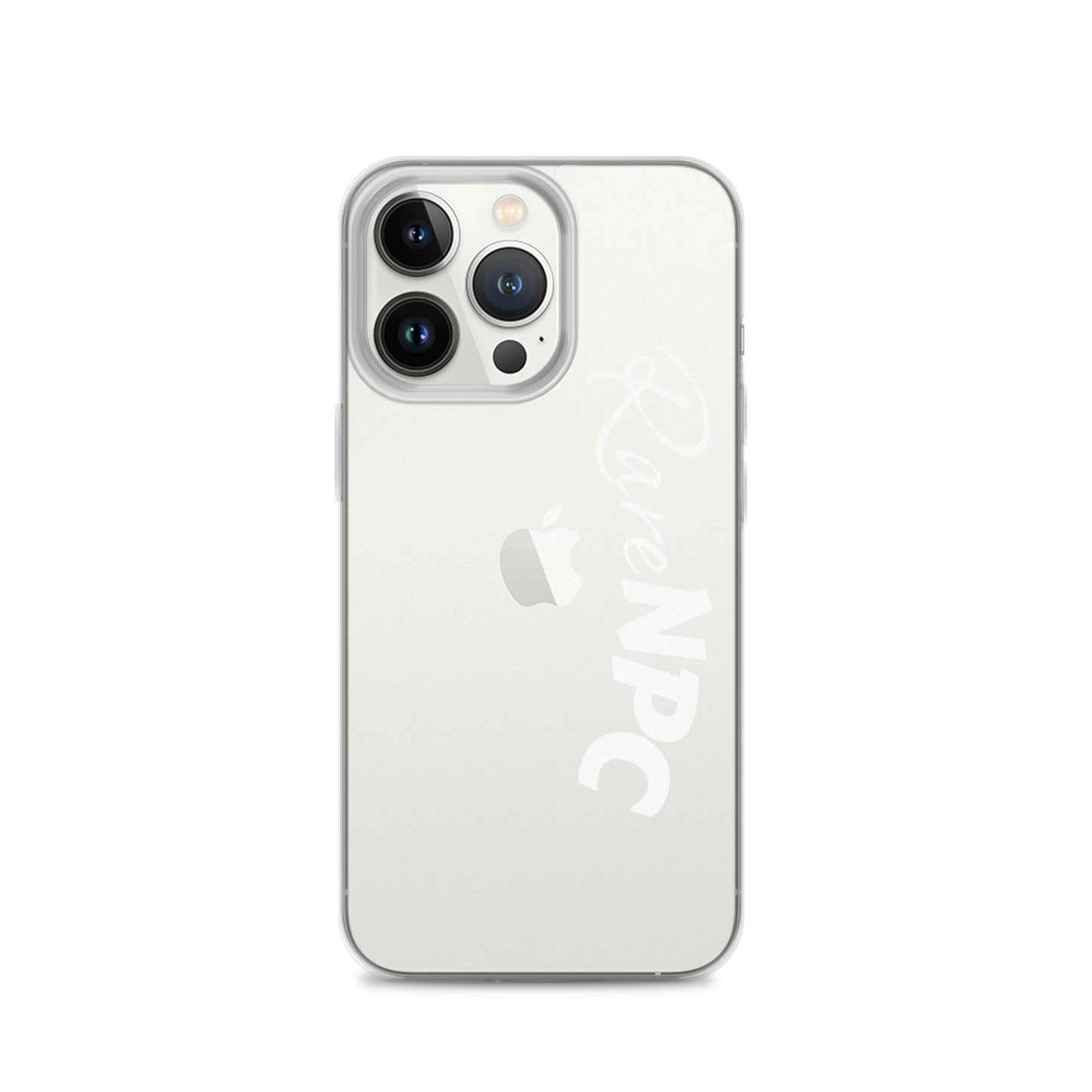 RareNPC iPhone Case - Clear - White Text