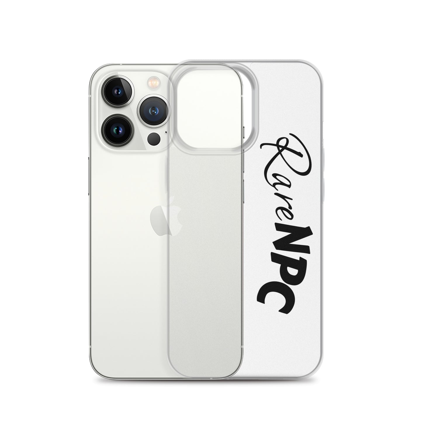 RareNPC iPhone Case - Clear - Black Text