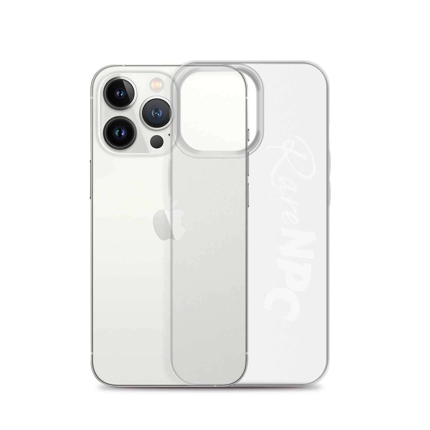 RareNPC iPhone Case - Clear - White Text