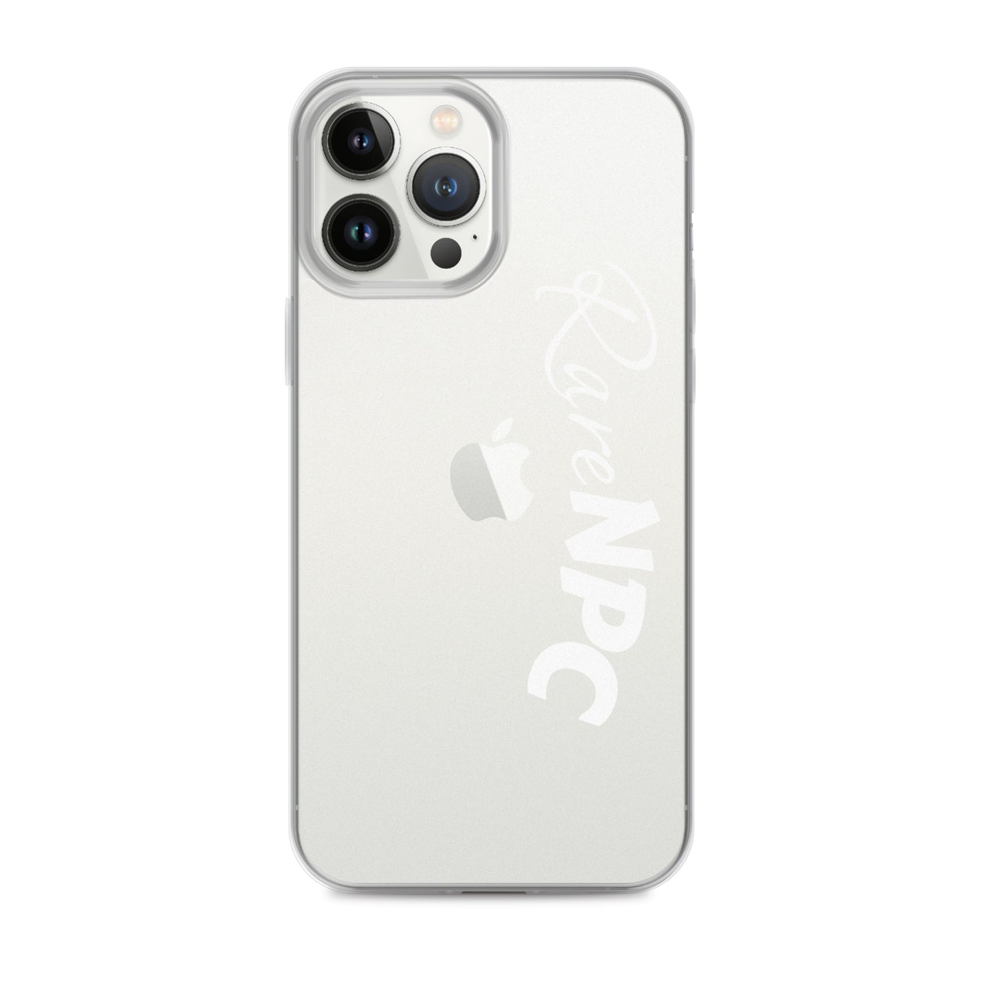 RareNPC iPhone Case - Clear - White Text