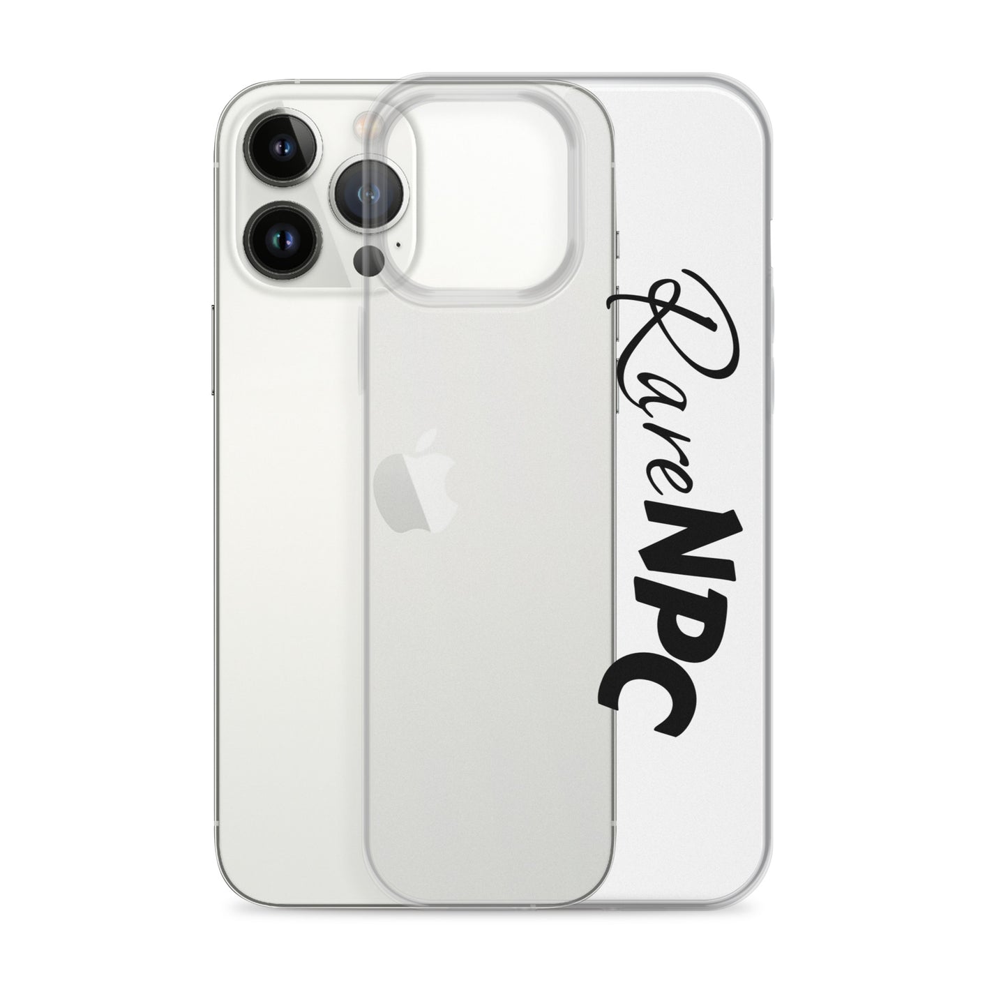 RareNPC iPhone Case - Clear - Black Text