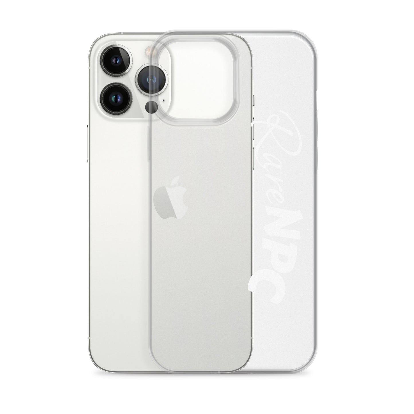 RareNPC iPhone Case - Clear - White Text