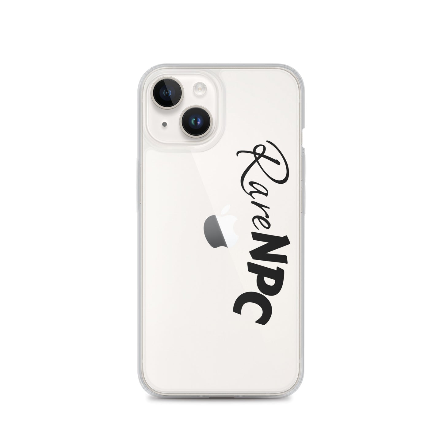 RareNPC iPhone Case - Clear - Black Text