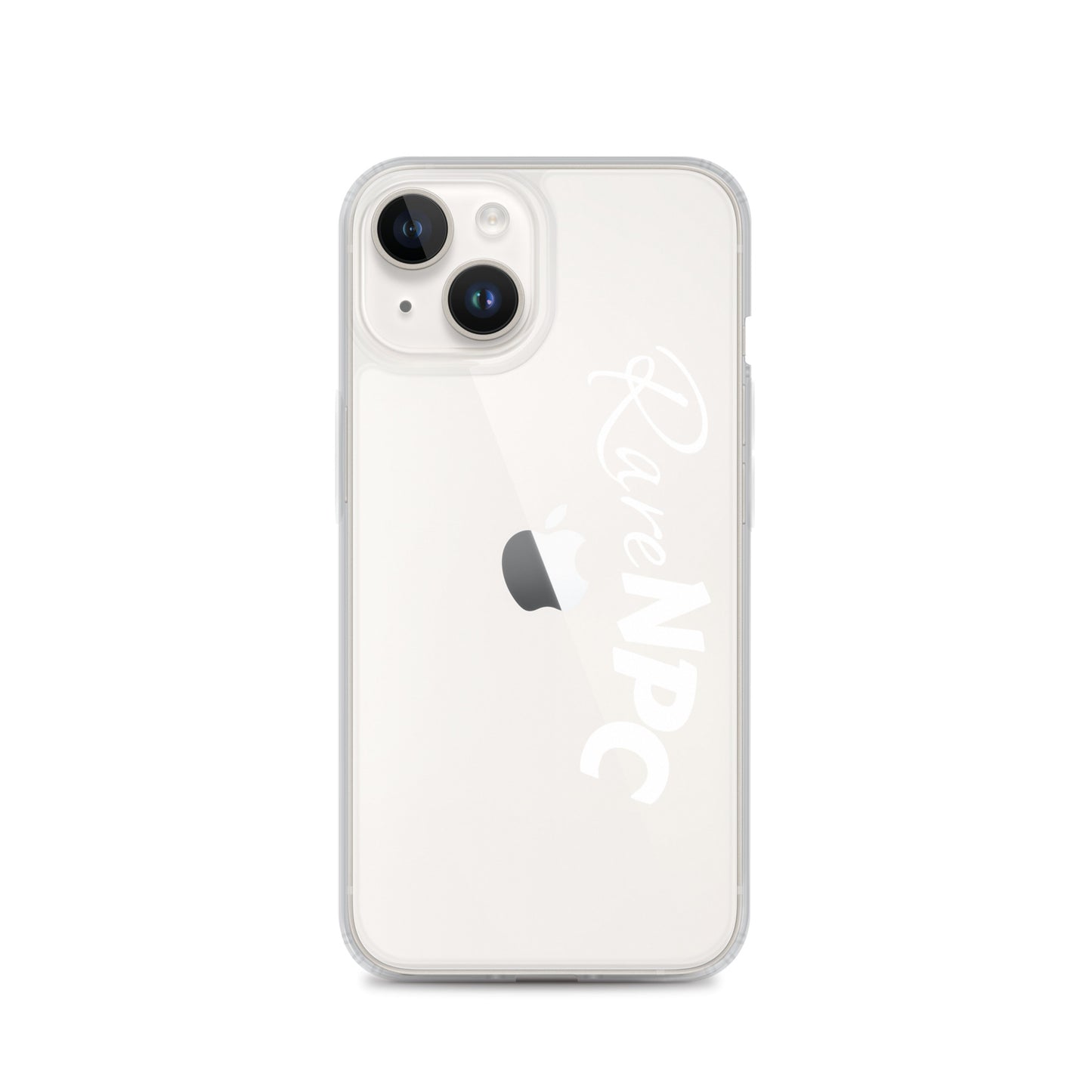 RareNPC iPhone Case - Clear - White Text