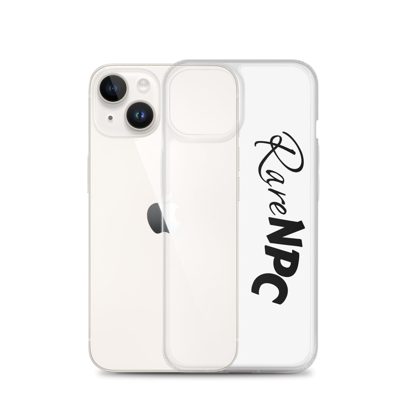 RareNPC iPhone Case - Clear - Black Text