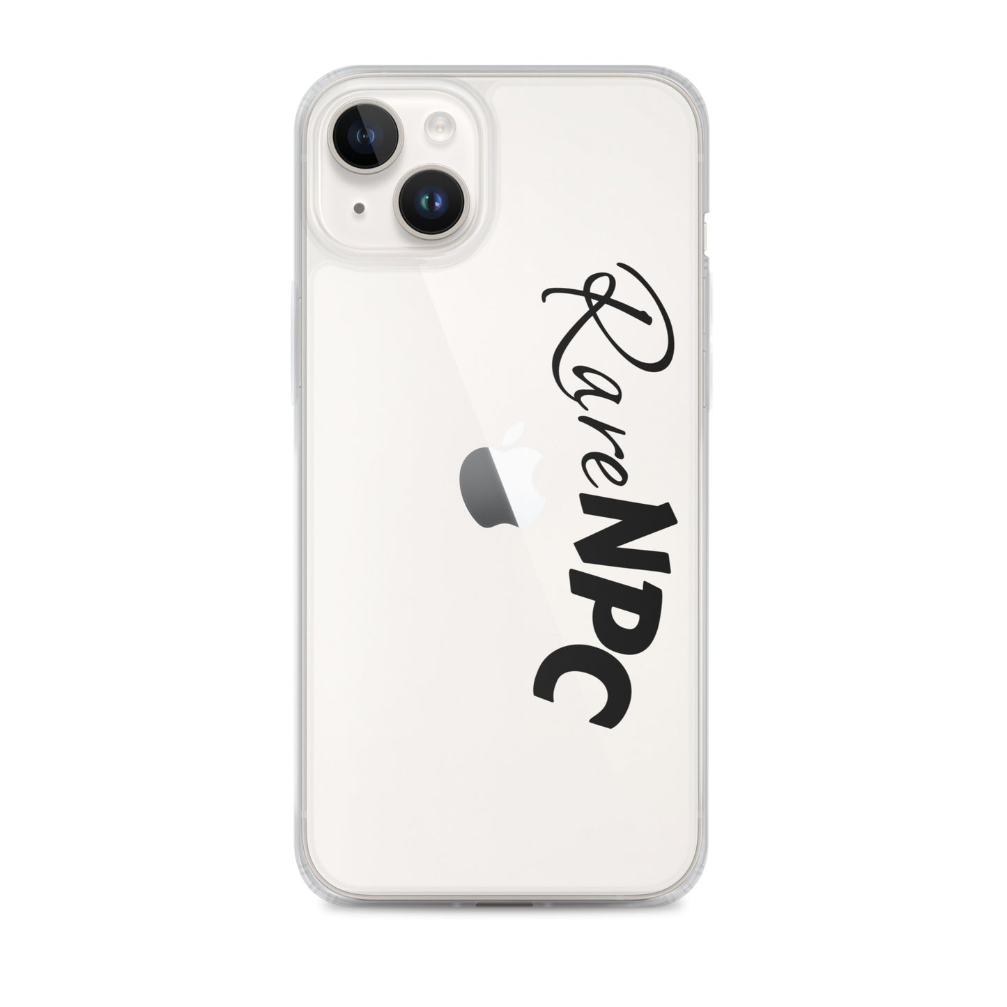 RareNPC iPhone Case - Clear - Black Text