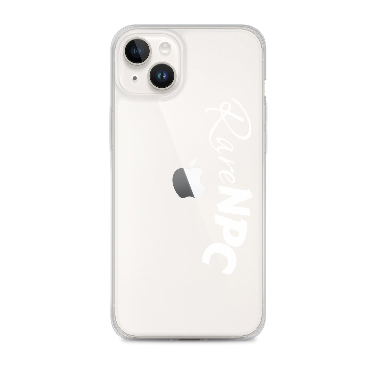 RareNPC iPhone Case - Clear - White Text