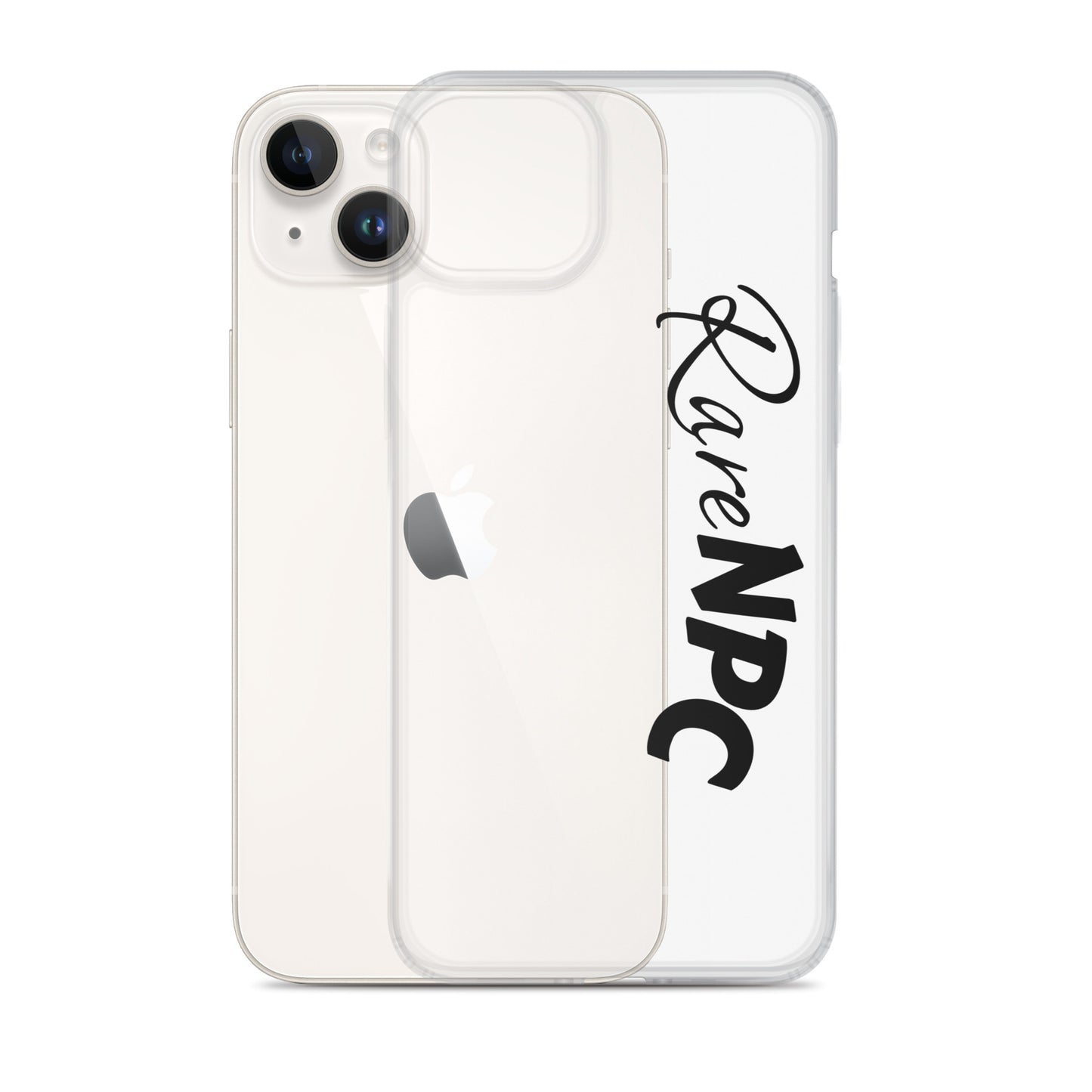 RareNPC iPhone Case - Clear - Black Text