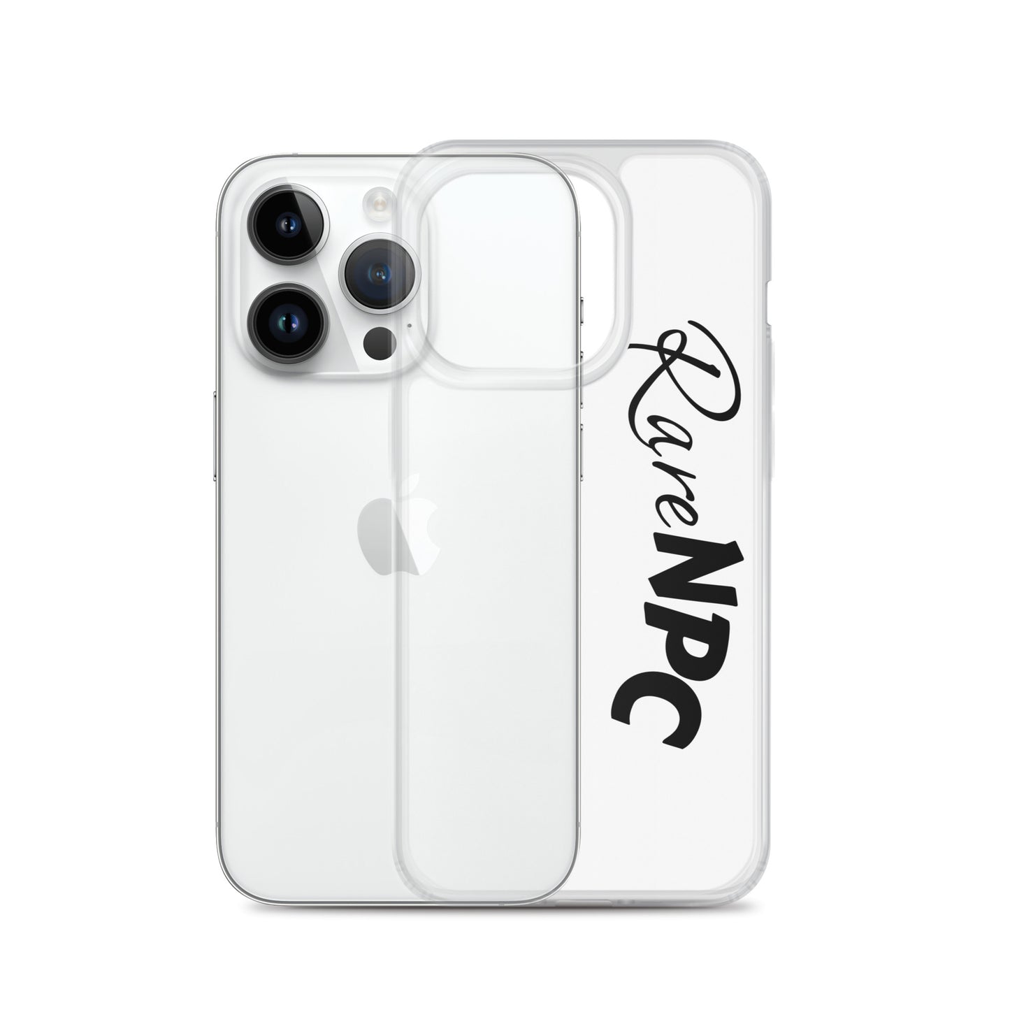 RareNPC iPhone Case - Clear - Black Text