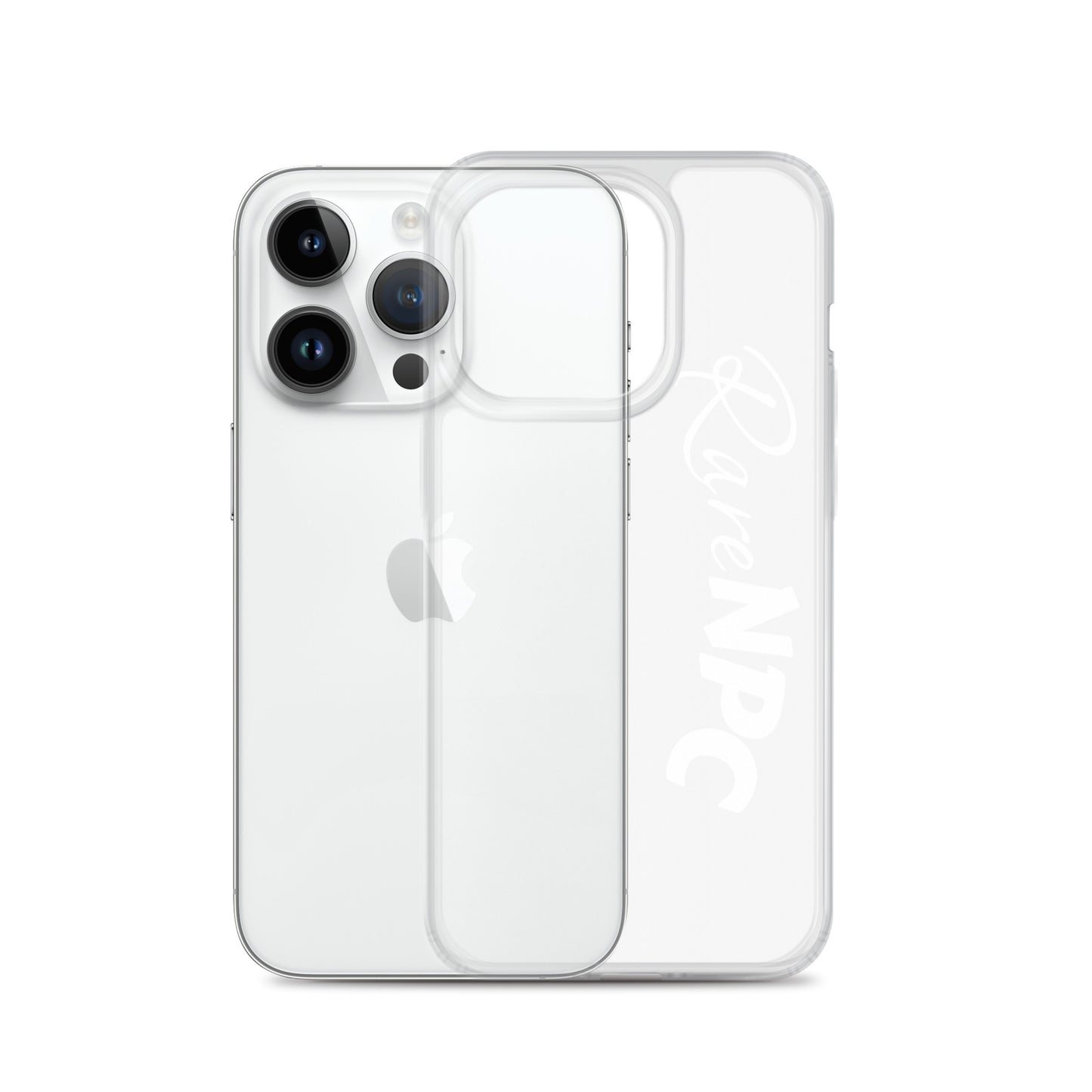 RareNPC iPhone Case - Clear - White Text