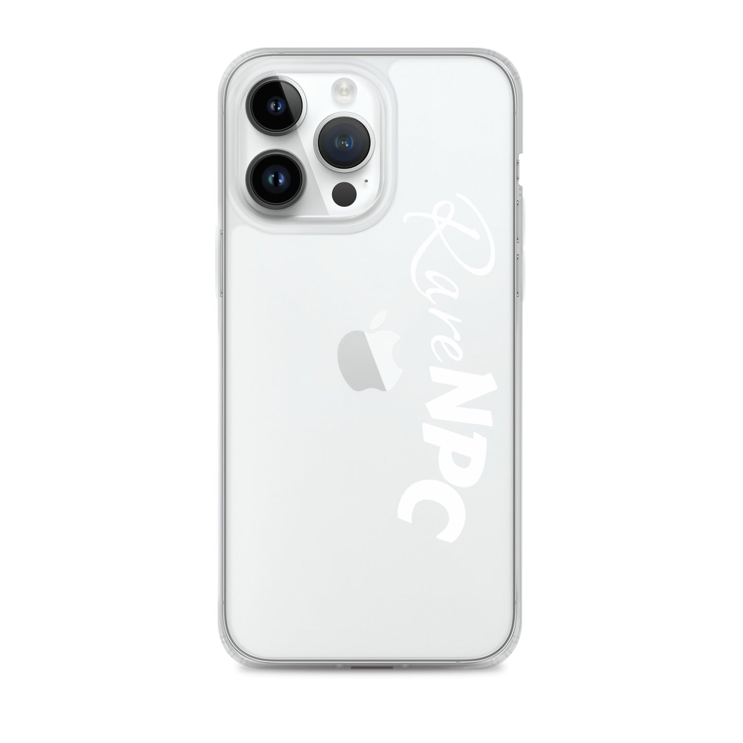 RareNPC iPhone Case - Clear - White Text