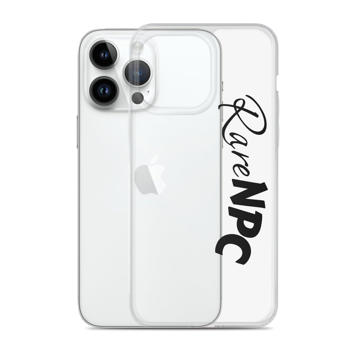 RareNPC iPhone Case - Clear - Black Text