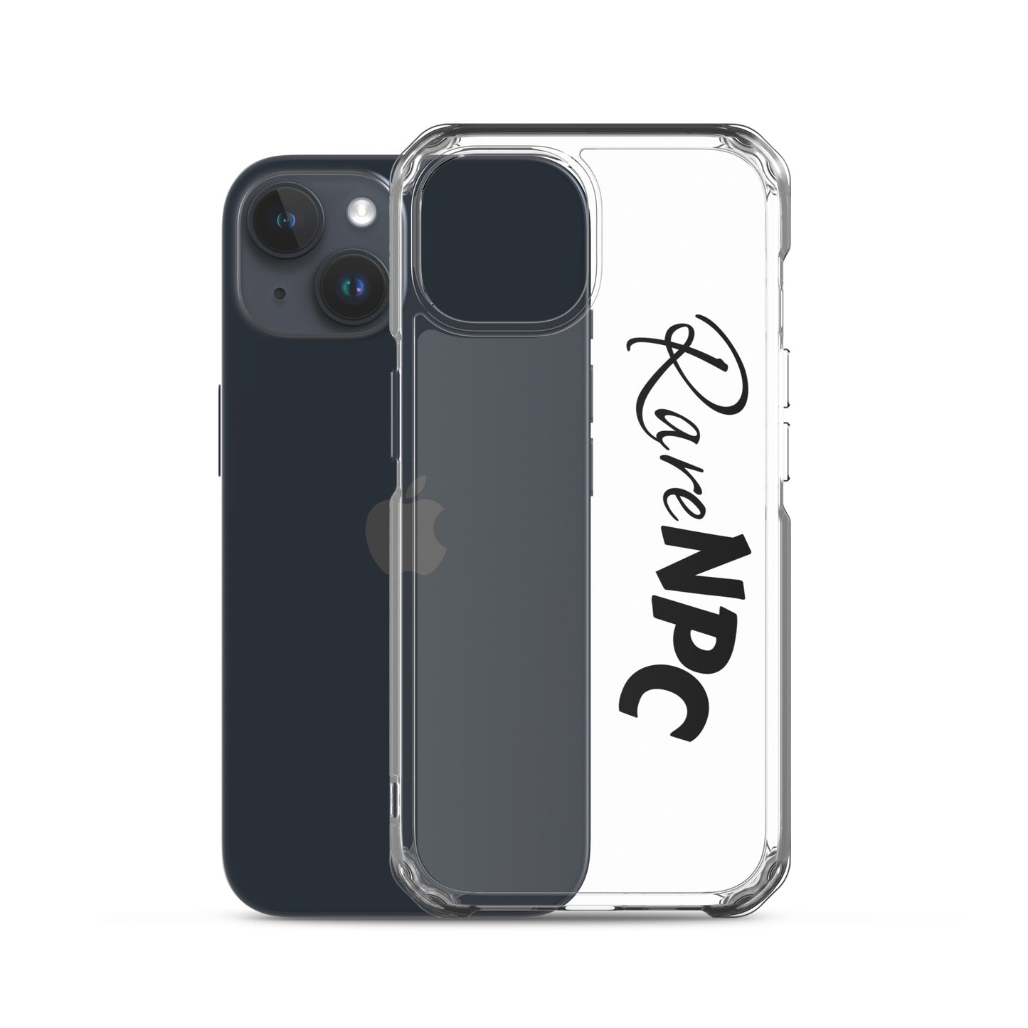 RareNPC iPhone Case - Clear - Black Text