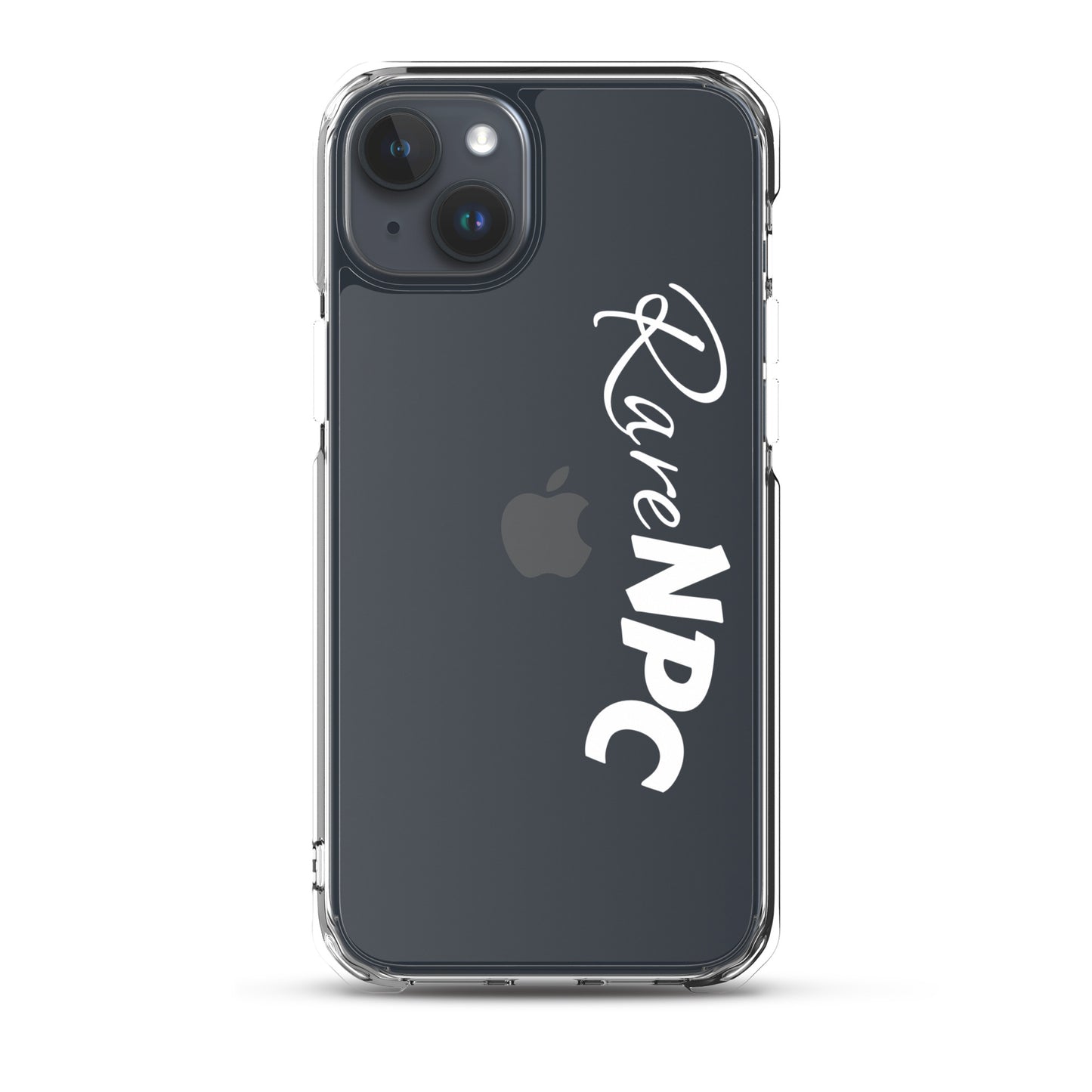 RareNPC iPhone Case - Clear - White Text