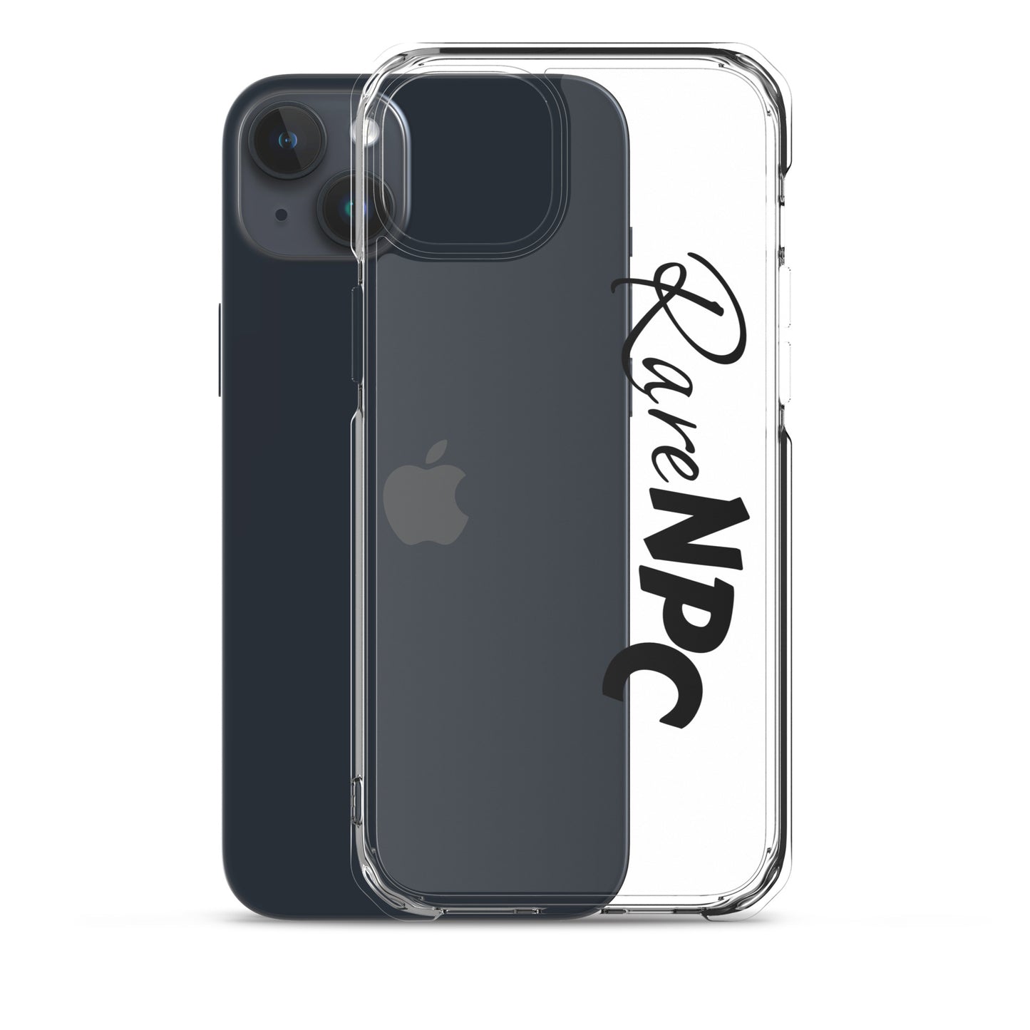 RareNPC iPhone Case - Clear - Black Text