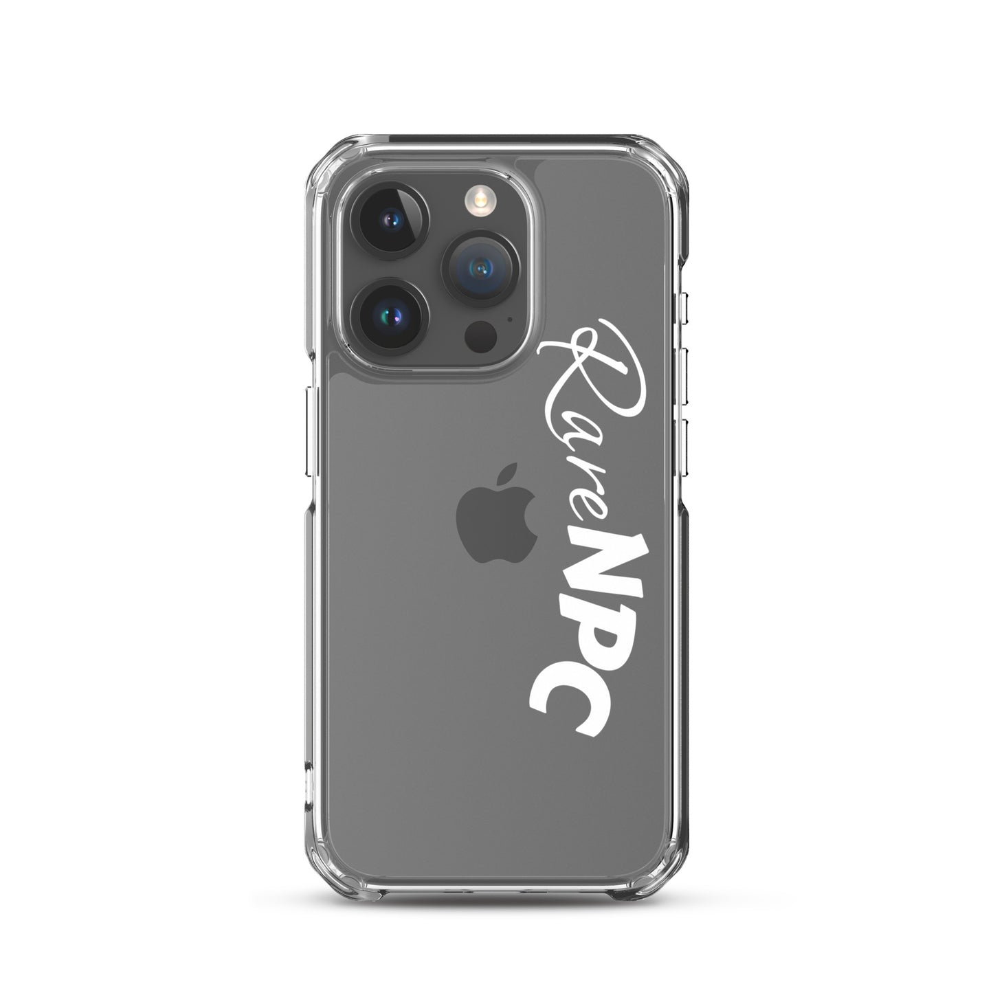 RareNPC iPhone Case - Clear - White Text