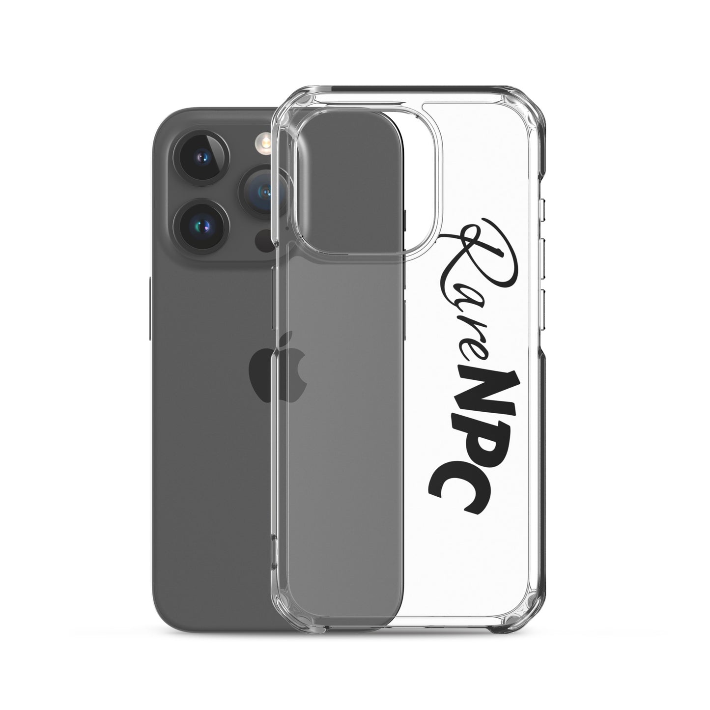 RareNPC iPhone Case - Clear - Black Text