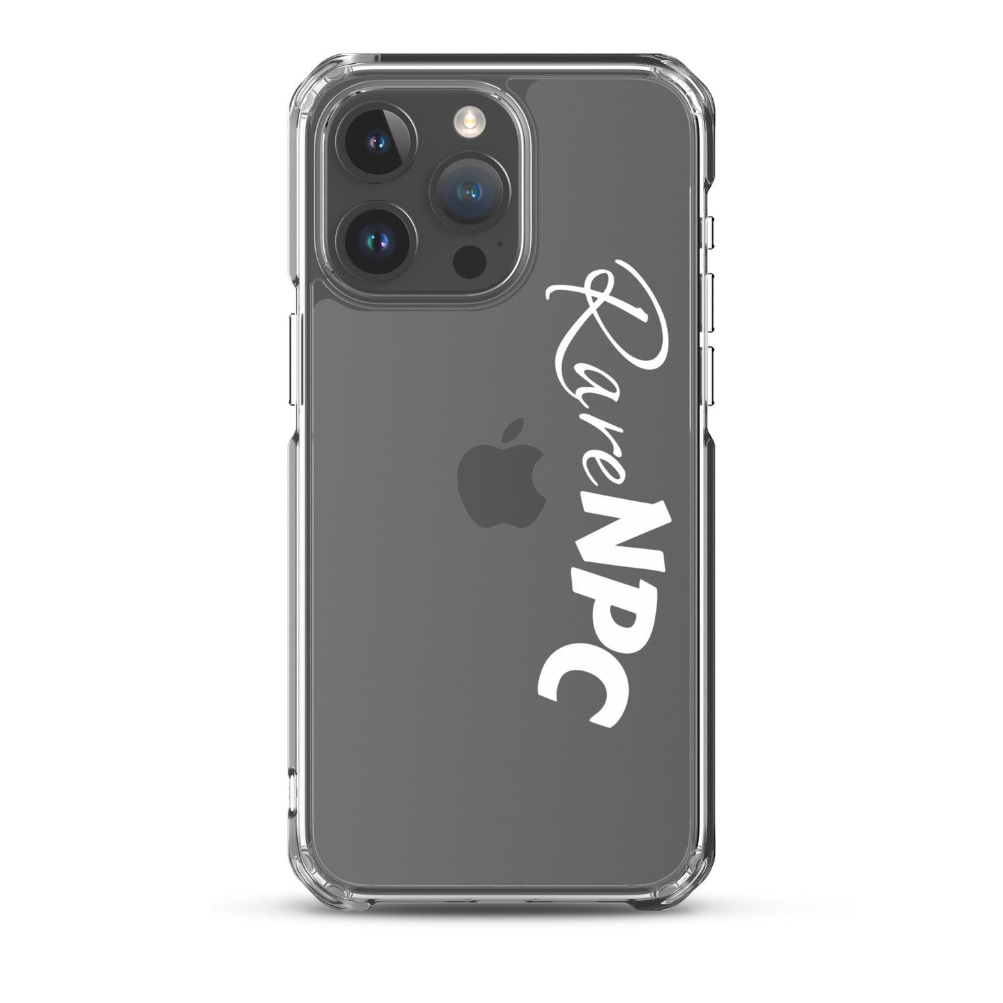 RareNPC iPhone Case - Clear - White Text