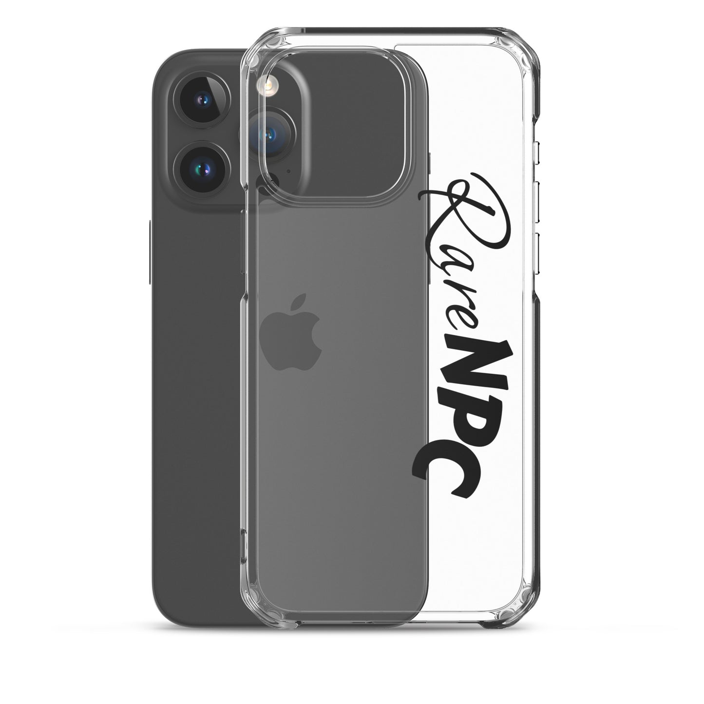 RareNPC iPhone Case - Clear - Black Text