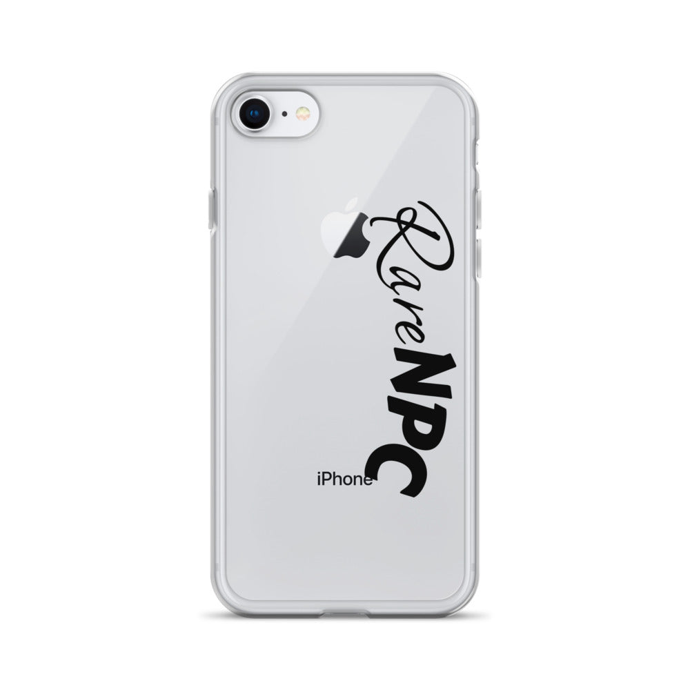 RareNPC iPhone Case - Clear - Black Text