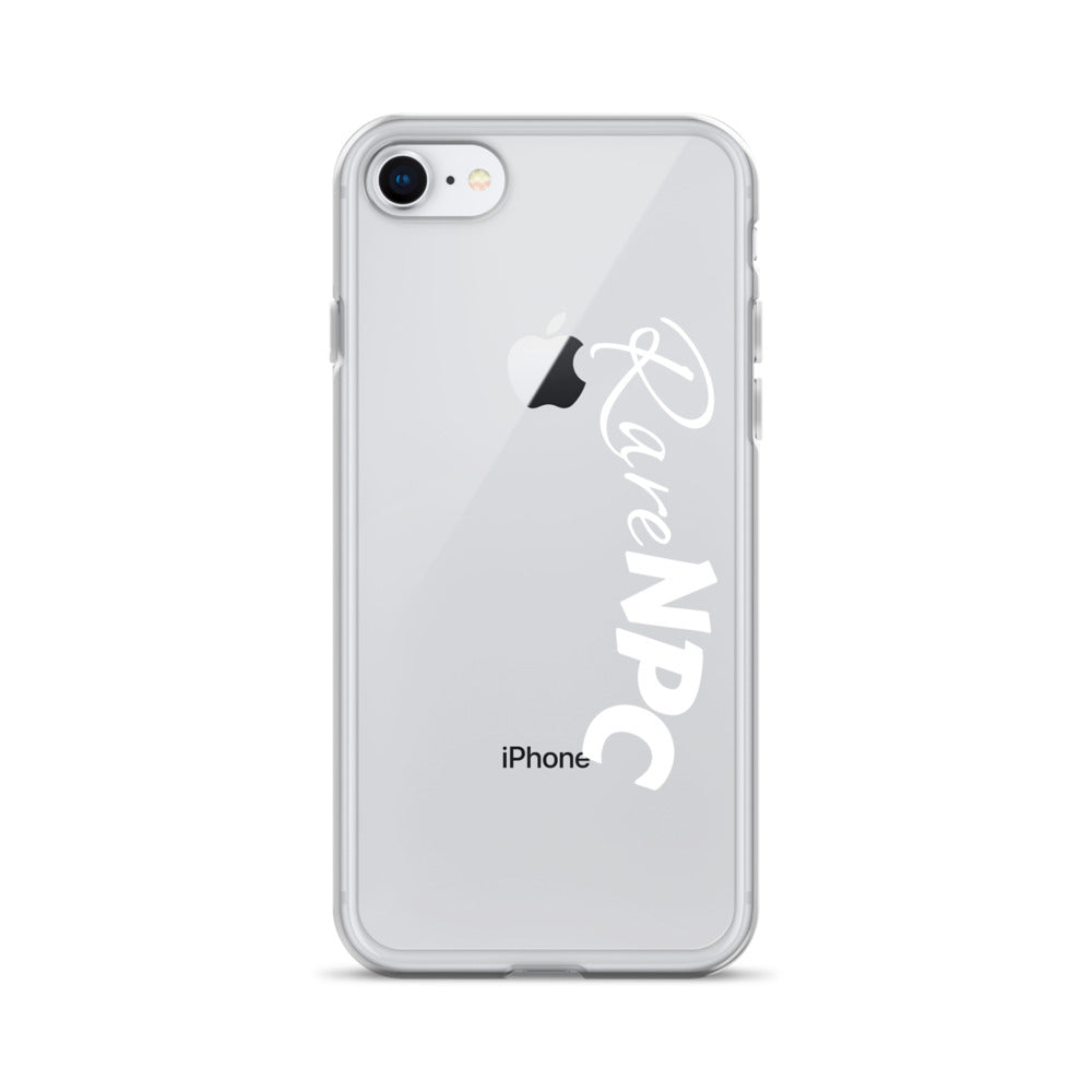 RareNPC iPhone Case - Clear - White Text