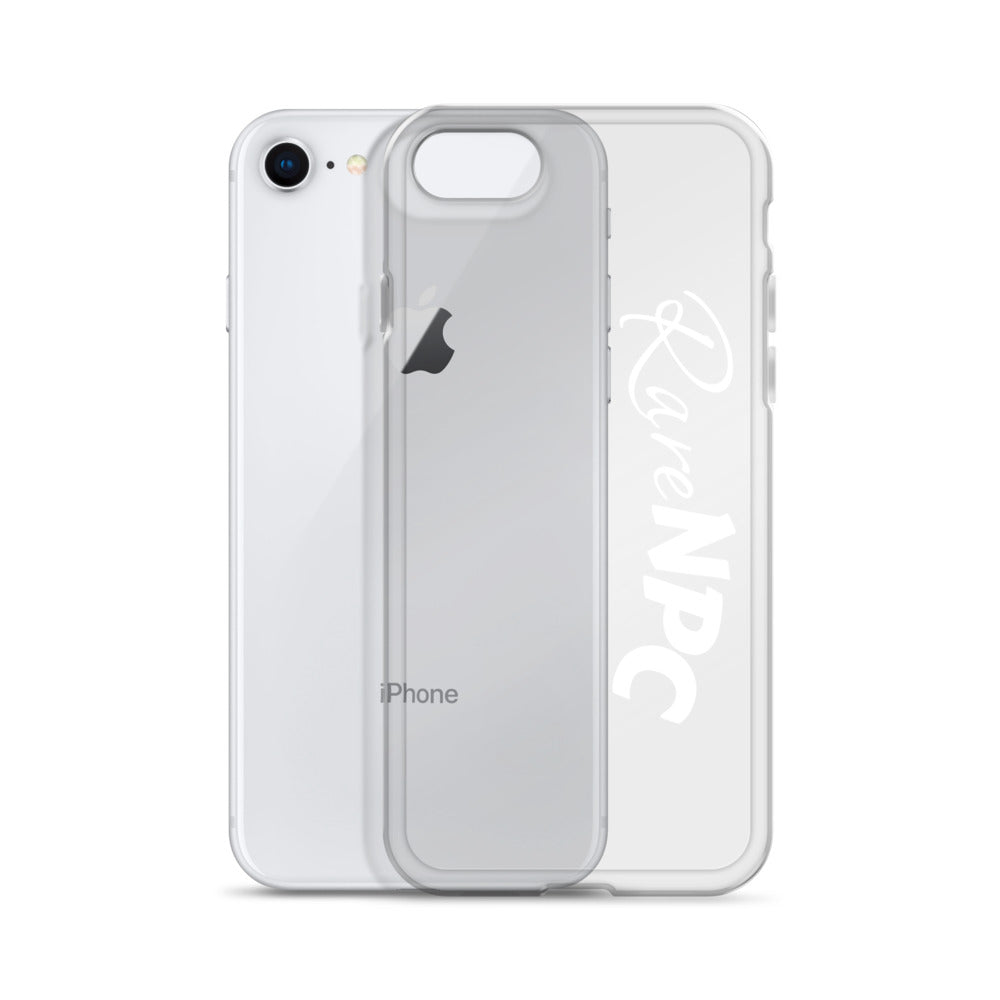 RareNPC iPhone Case - Clear - White Text