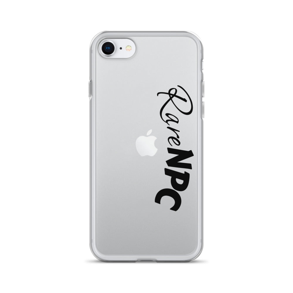 RareNPC iPhone Case - Clear - Black Text