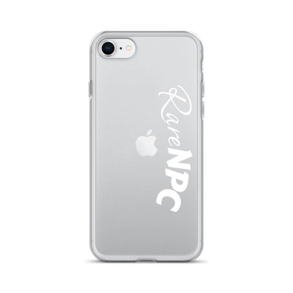 RareNPC iPhone Case - Clear - White Text