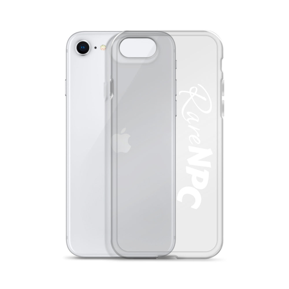 RareNPC iPhone Case - Clear - White Text